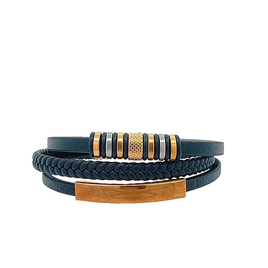 Stylowy zestaw skórzanych bransoletek