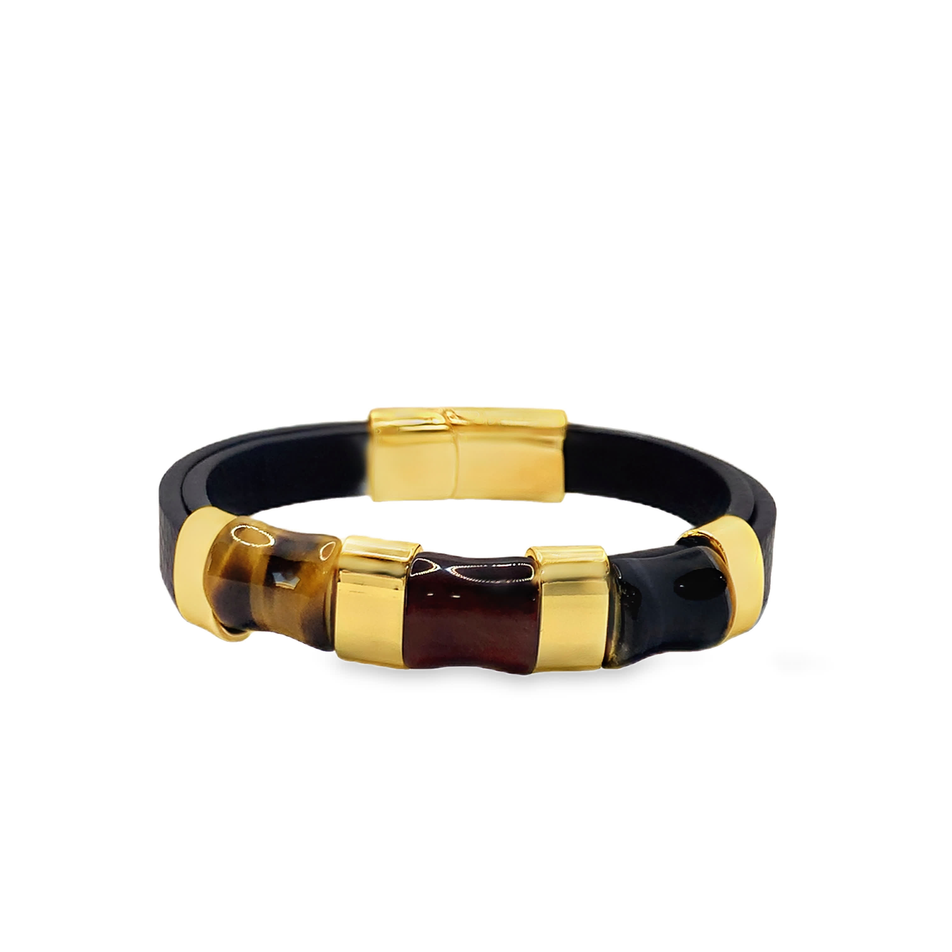 Bransoletka z koralików z agatem pomarańczowym i akcentami