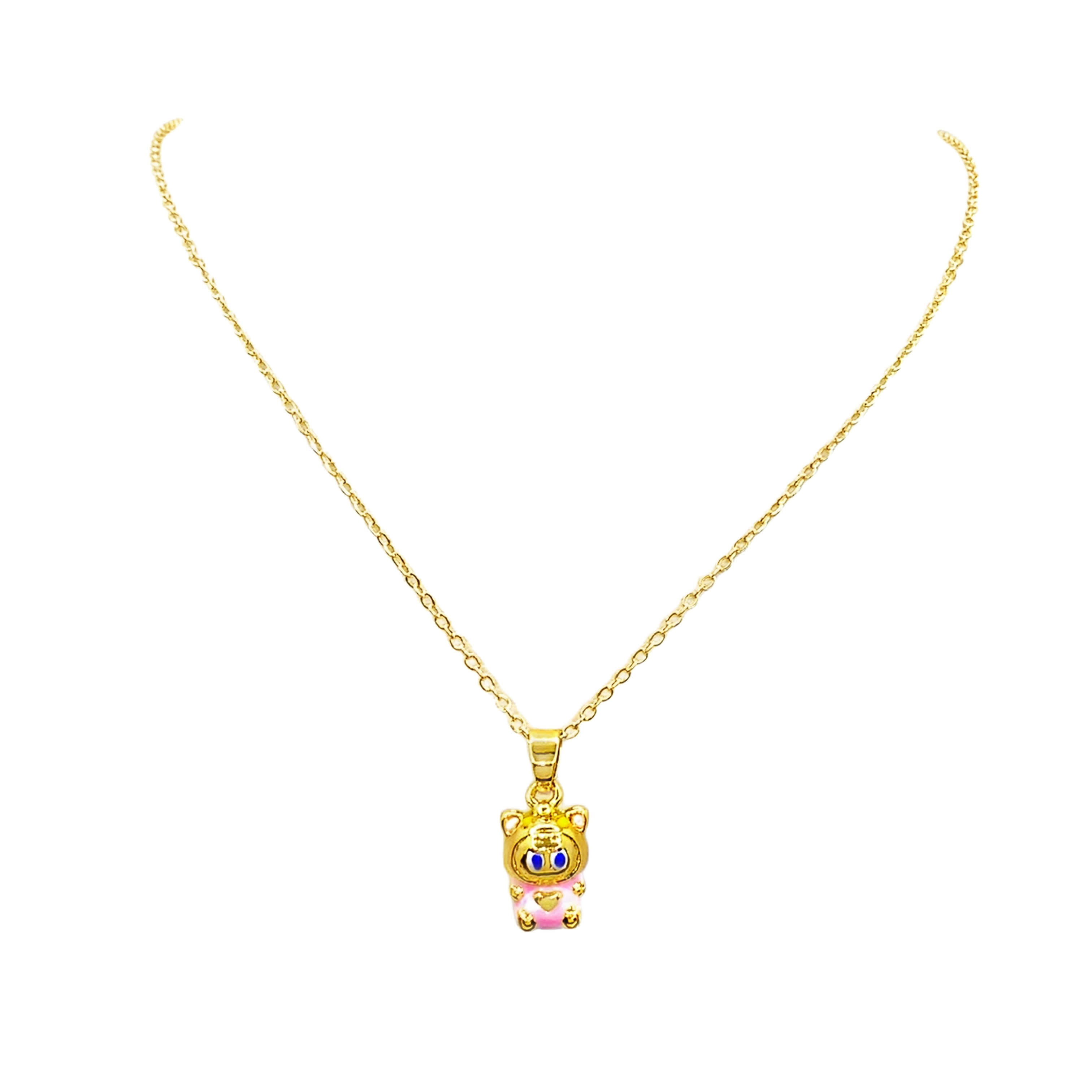 Uroczy, fantazyjny naszyjnik w kolorze żółtego złota