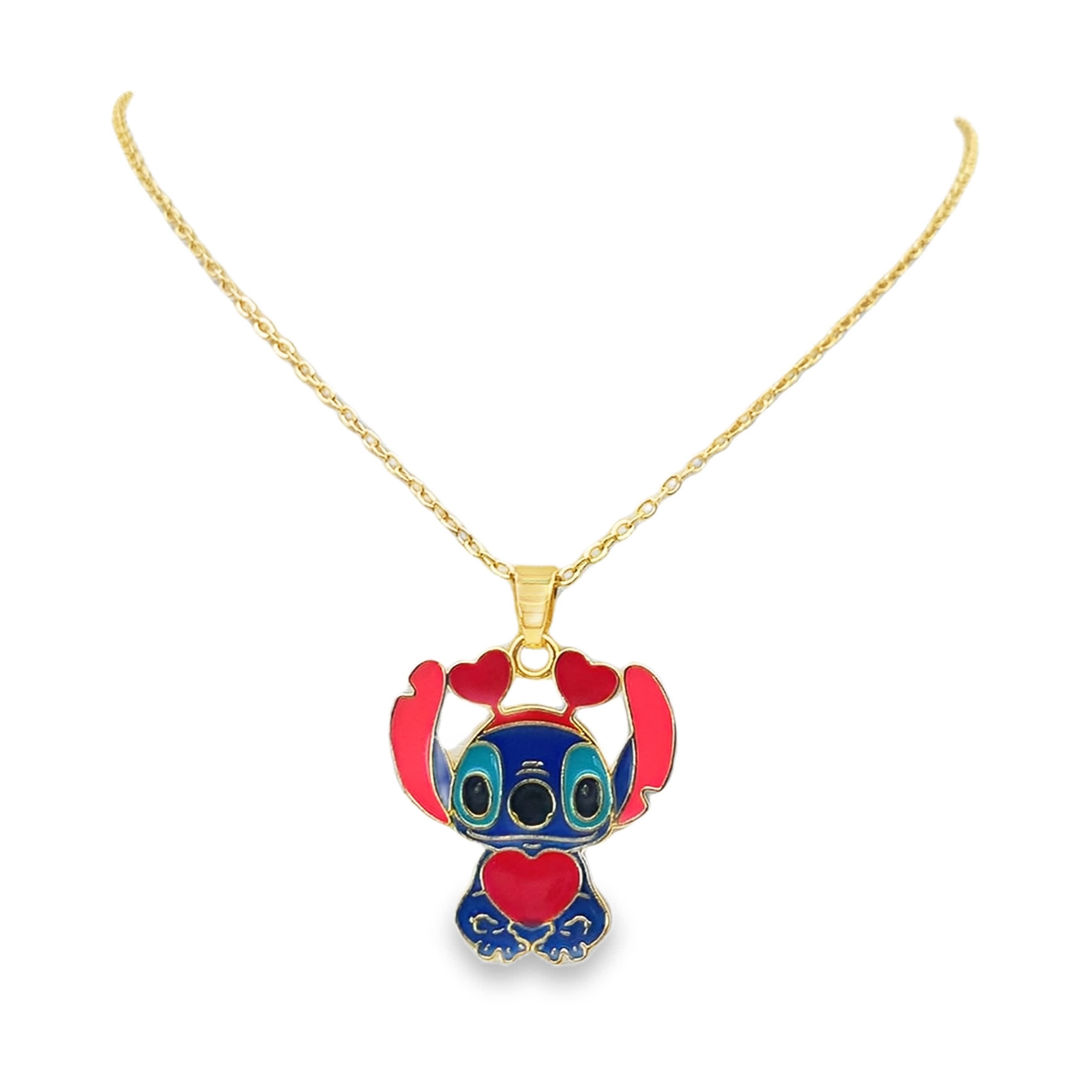 Naszyjnik z zawieszką Stitch Charm w żółtym złocie