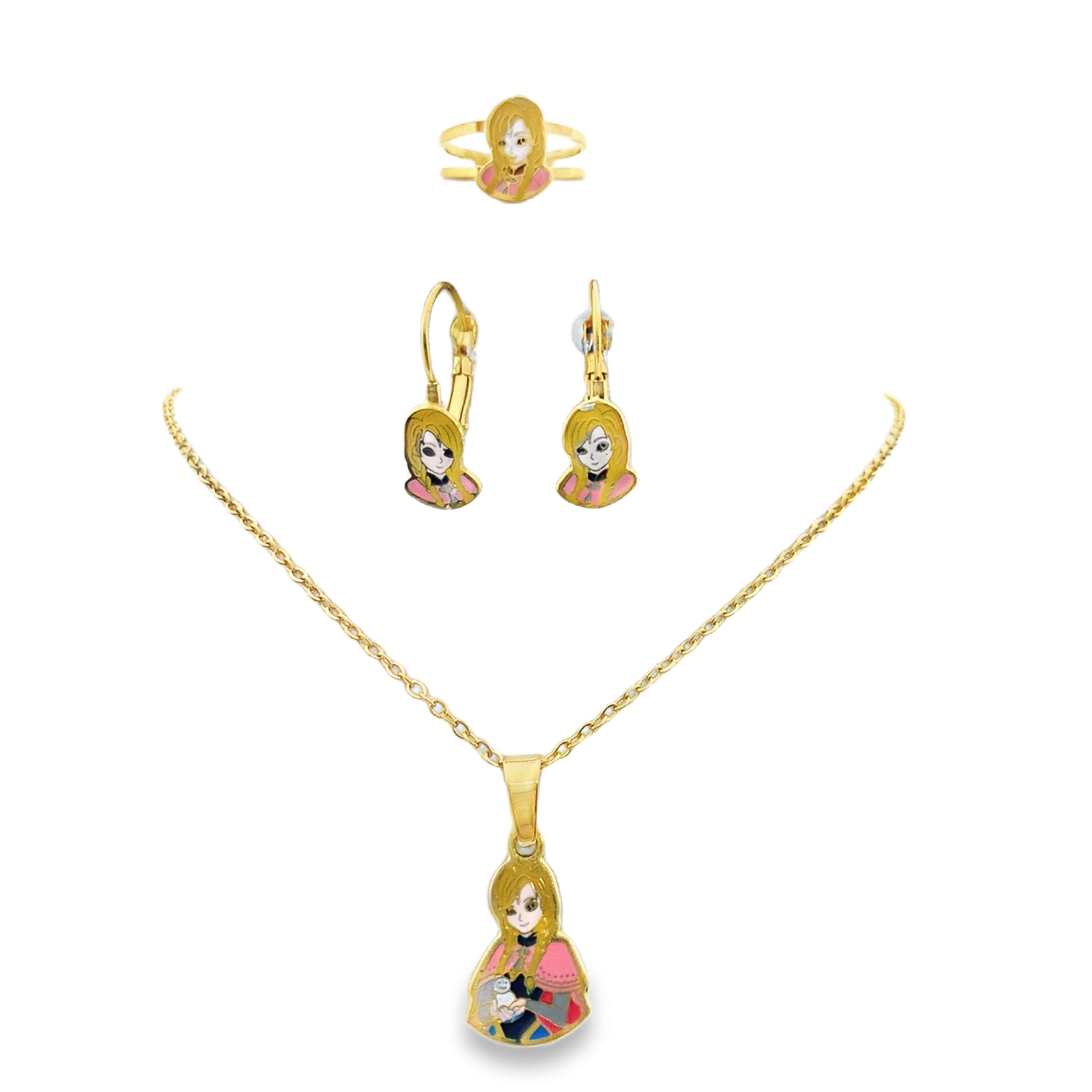 Fantazyjny naszyjnik z żółtego złota z ozdobnym rysunkiem