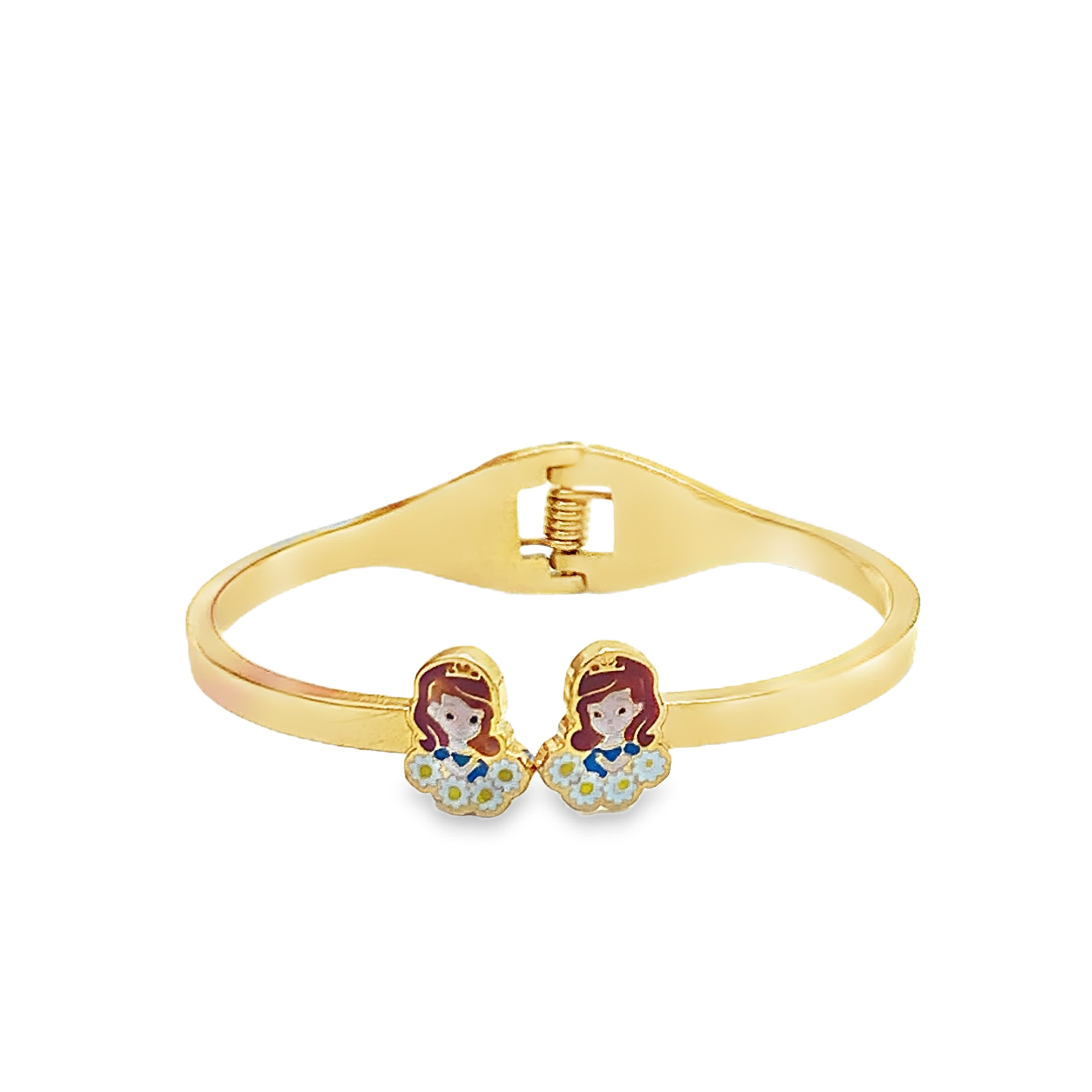 Bransoletka z żółtego złota z rysunkami postaci