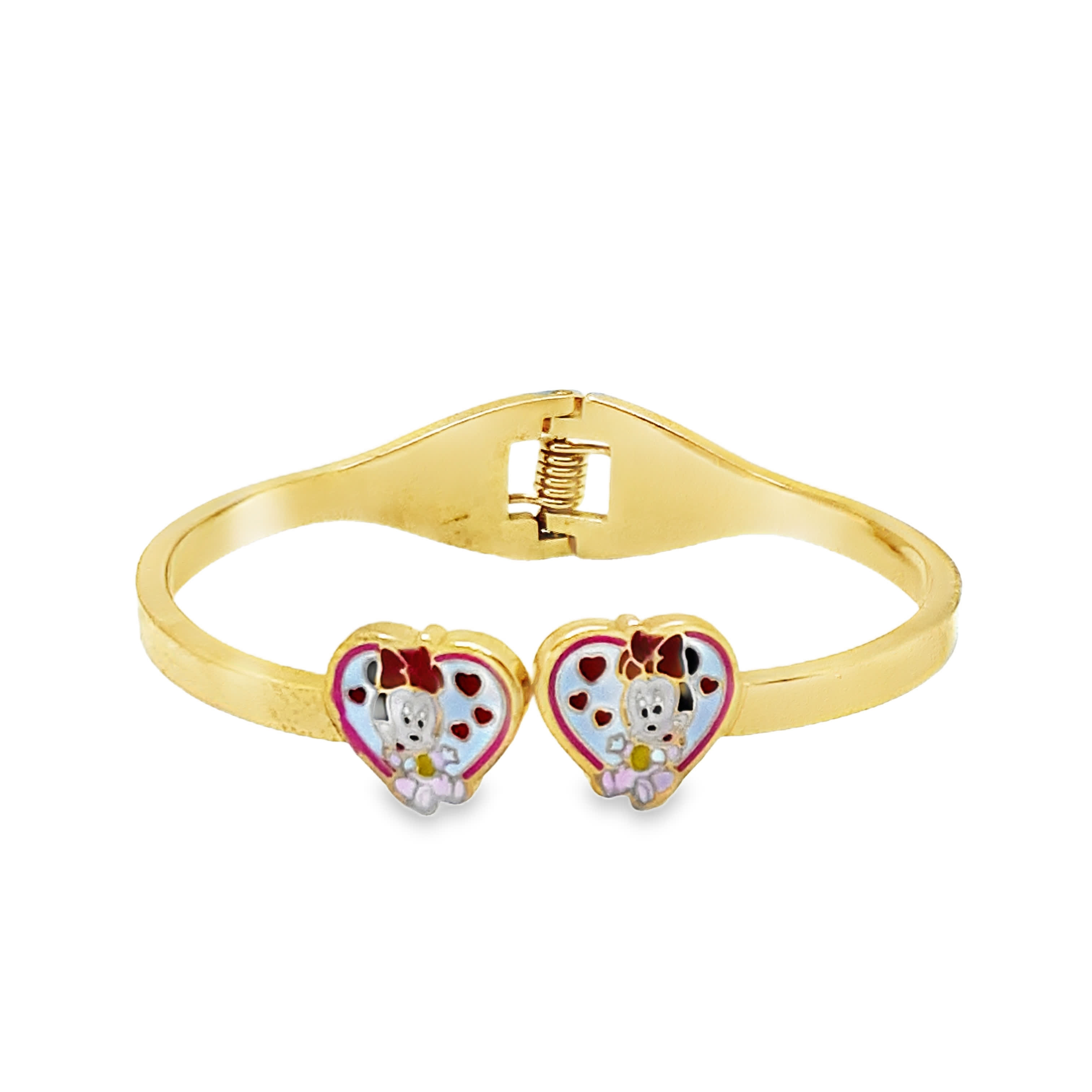 Bransoletka z żółtego złota z motywem serca Myszki Minnie