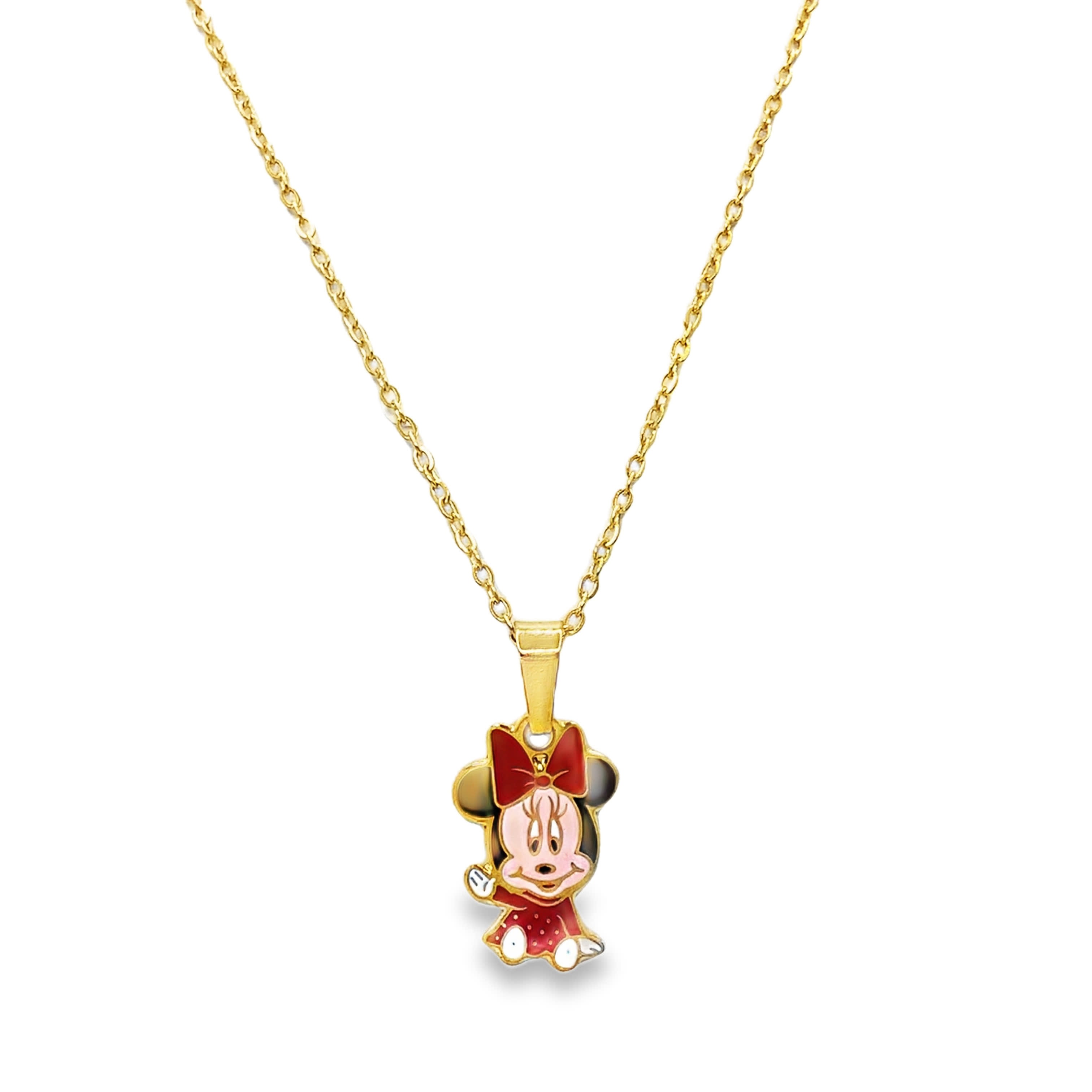 Naszyjnik z zawieszką Myszki Minnie z żółtego złota