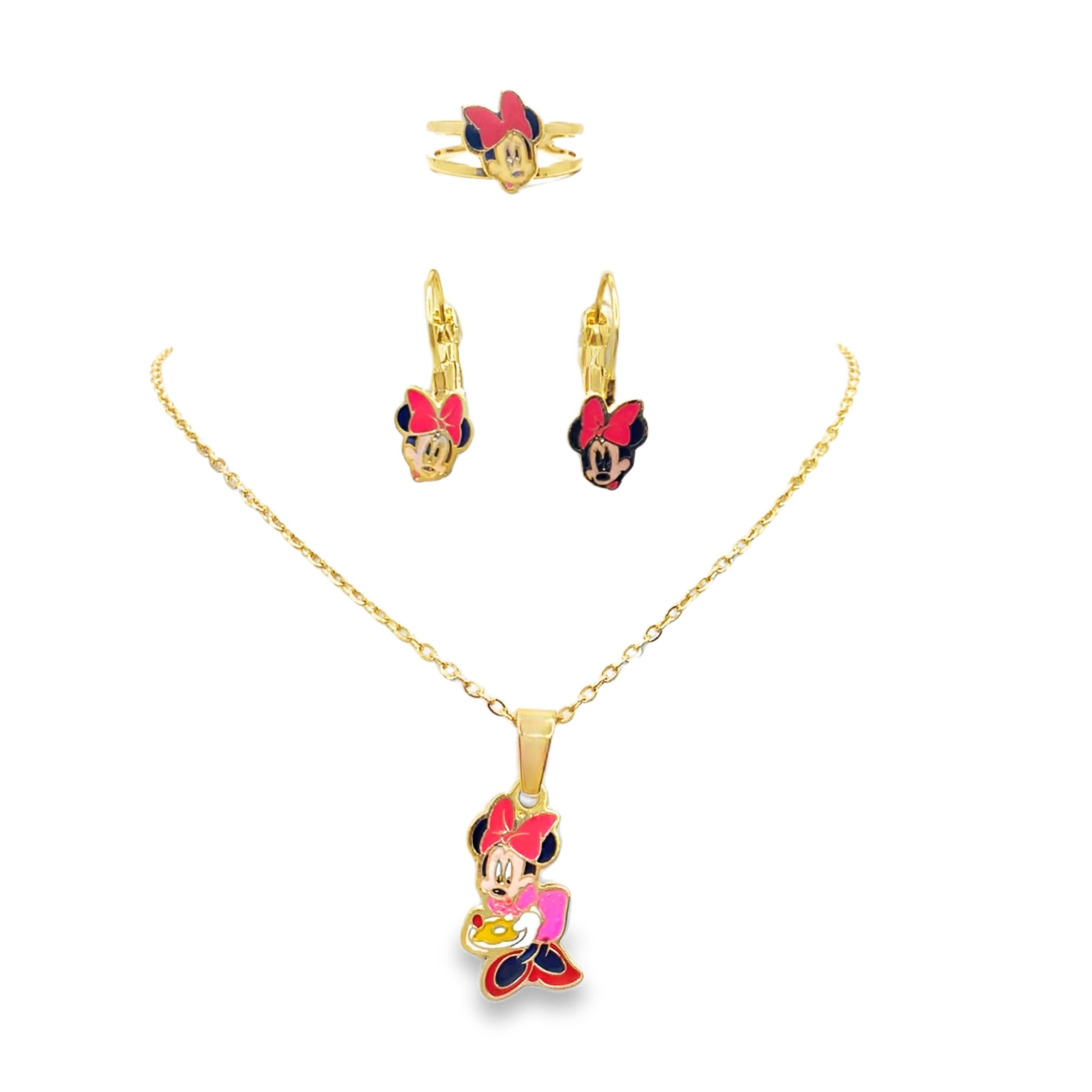Naszyjnik z zawieszką w kształcie Myszki Minnie z żółtego złota