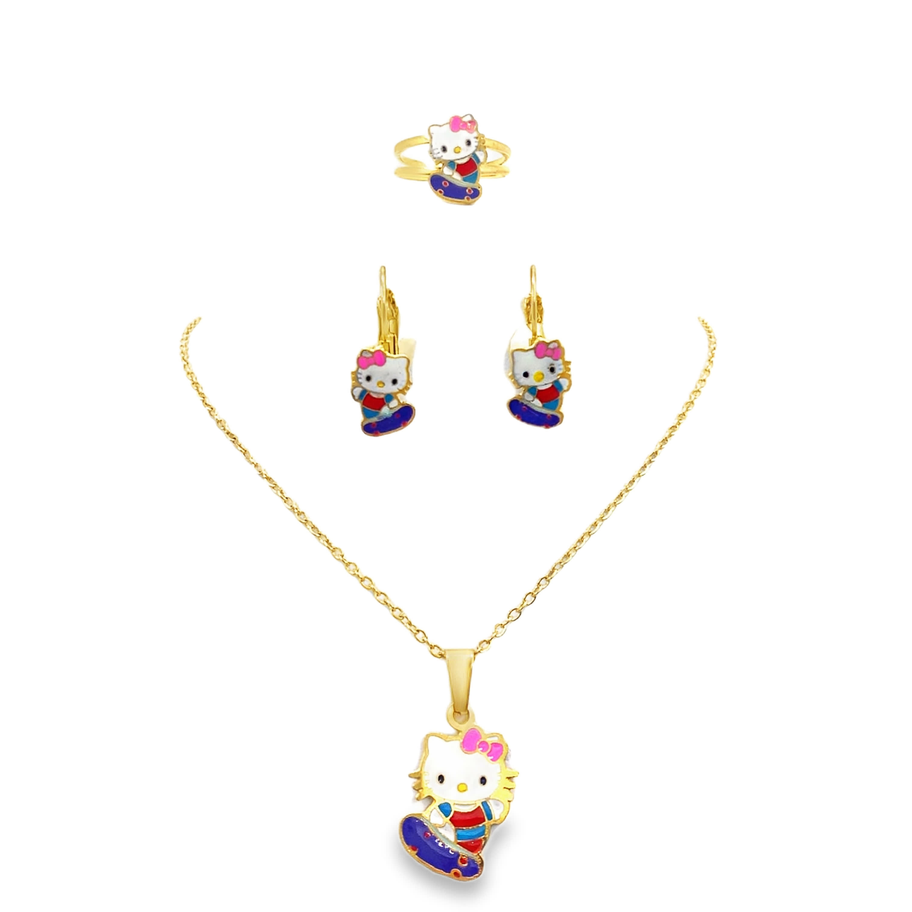 Naszyjnik z zawieszkami z żółtego złota o zabawnym wzorze