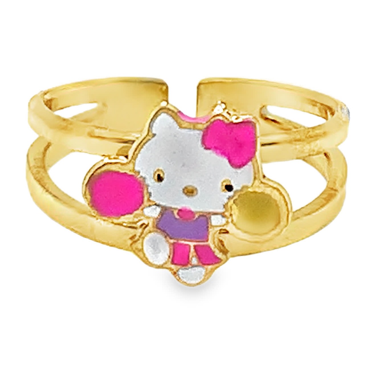 Pierścionek dziecięcy Hello Kitty z żółtego złota