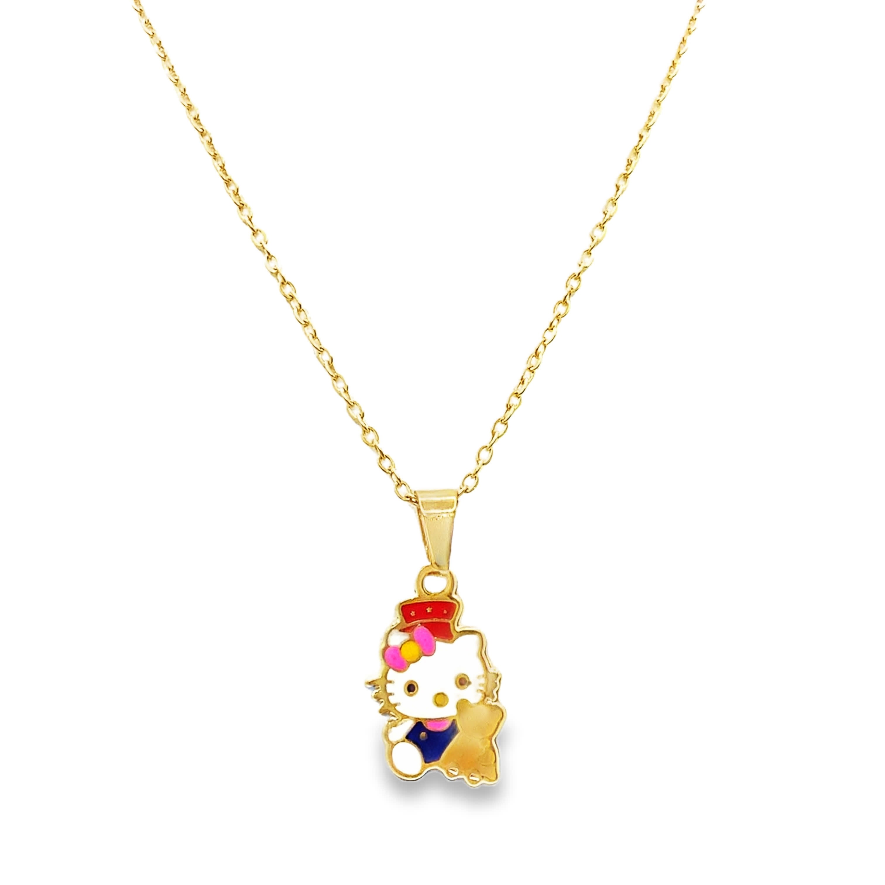 Naszyjnik z zawieszką Hello Kitty z żółtego złota