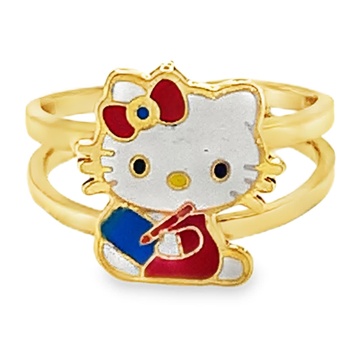Pierścionek dziecięcy Hello Kitty z żółtego złota