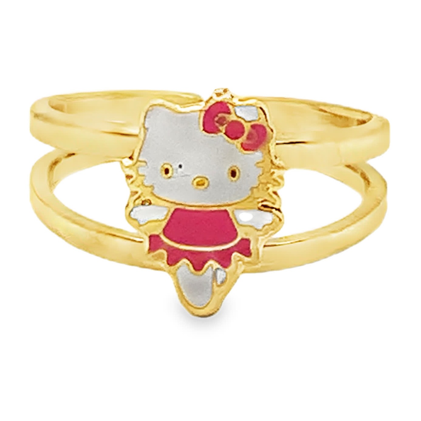 Pierścionek dla dziecka z żółtego złota Hello Kitty