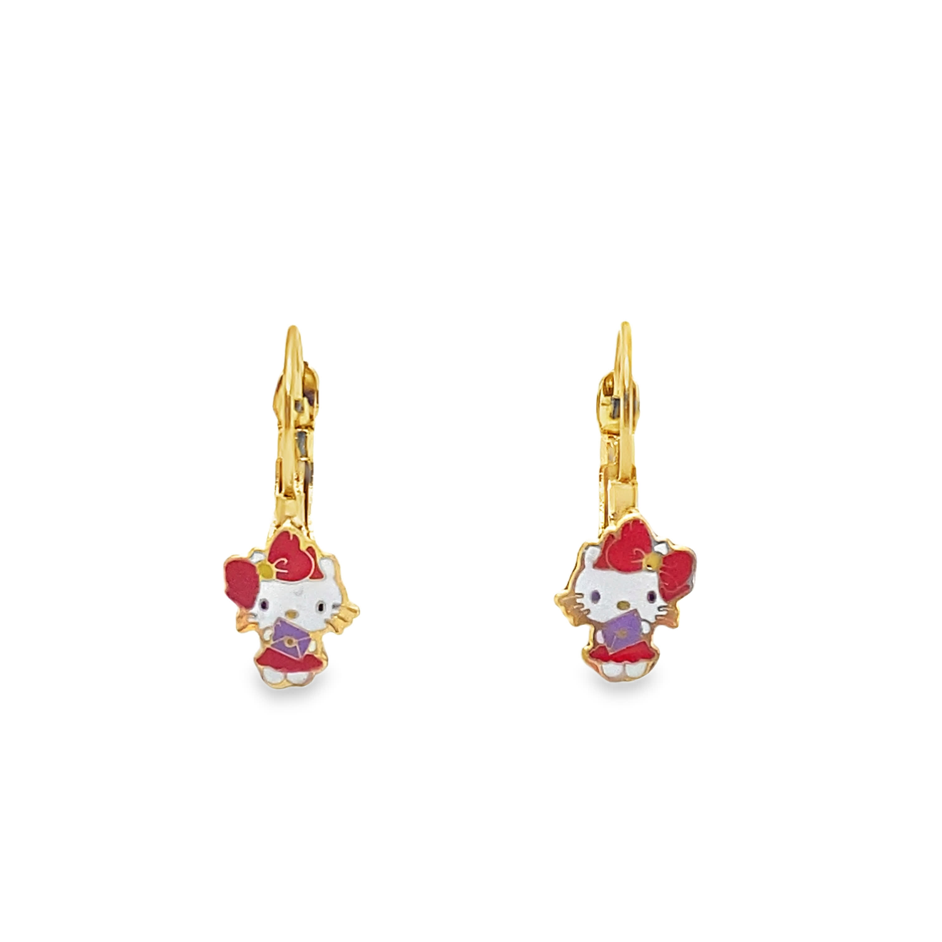 Kolczyki z motywem postaci z żółtego złota