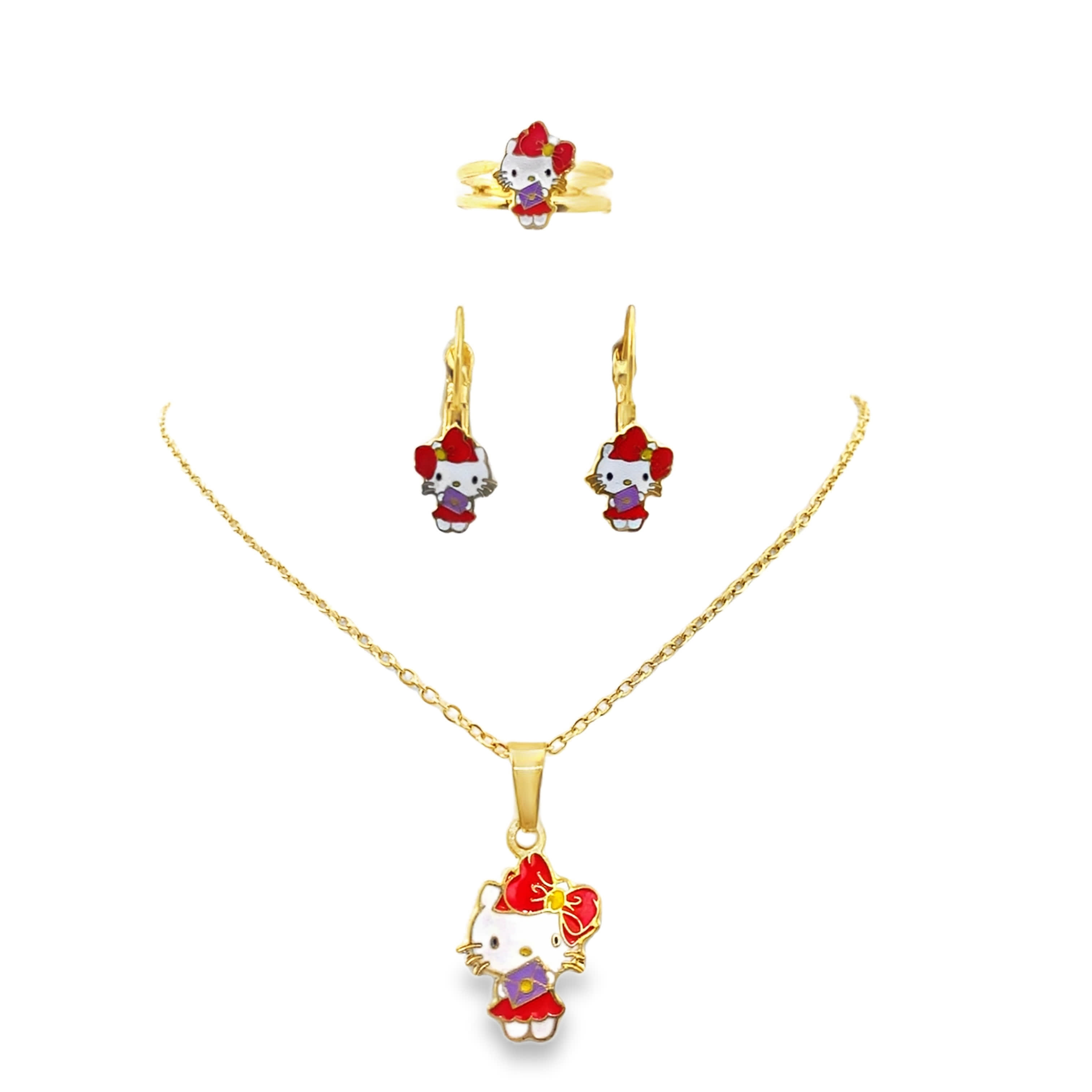 Naszyjnik z żółtego złota z zabawnym urokiem