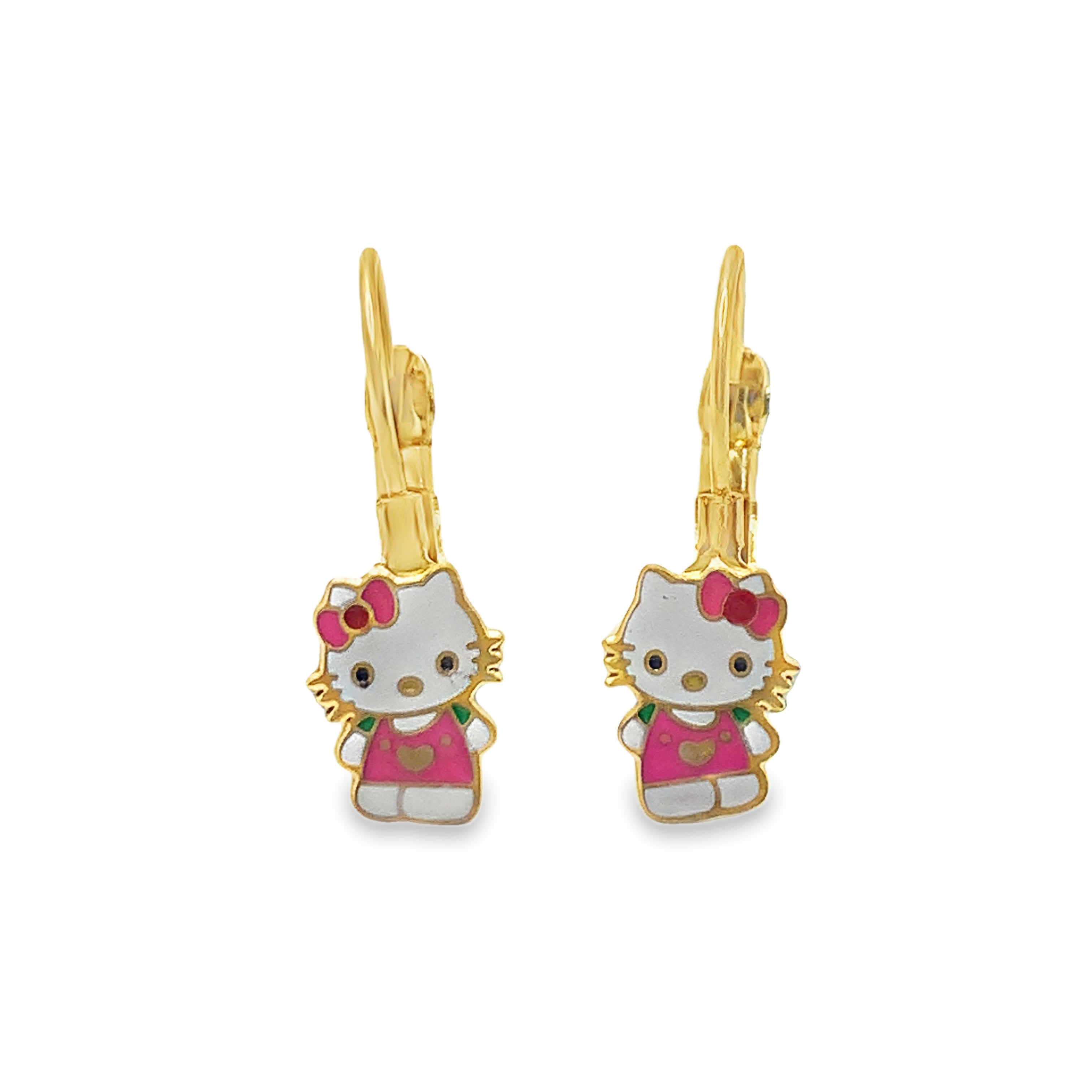 Kolczyki wiszące z żółtego złota z postaciami