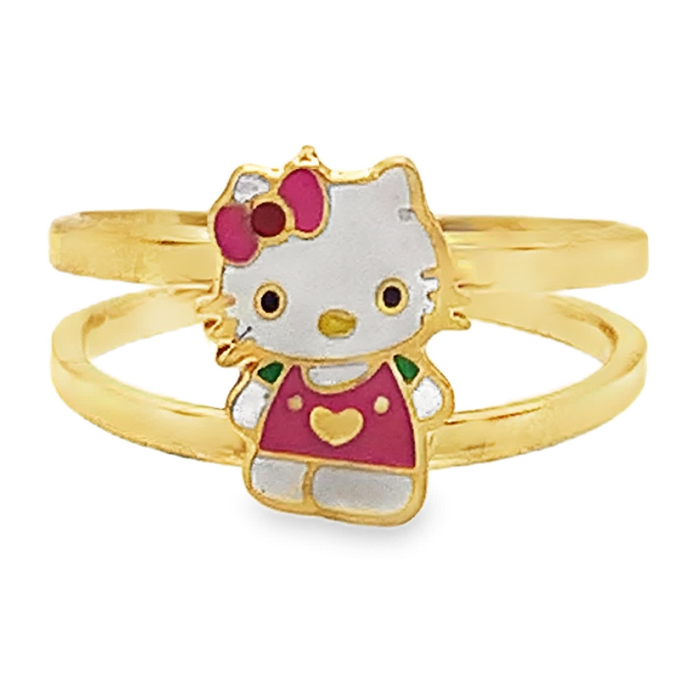 Pierścionek dla dziecka z żółtego złota Hello Kitty