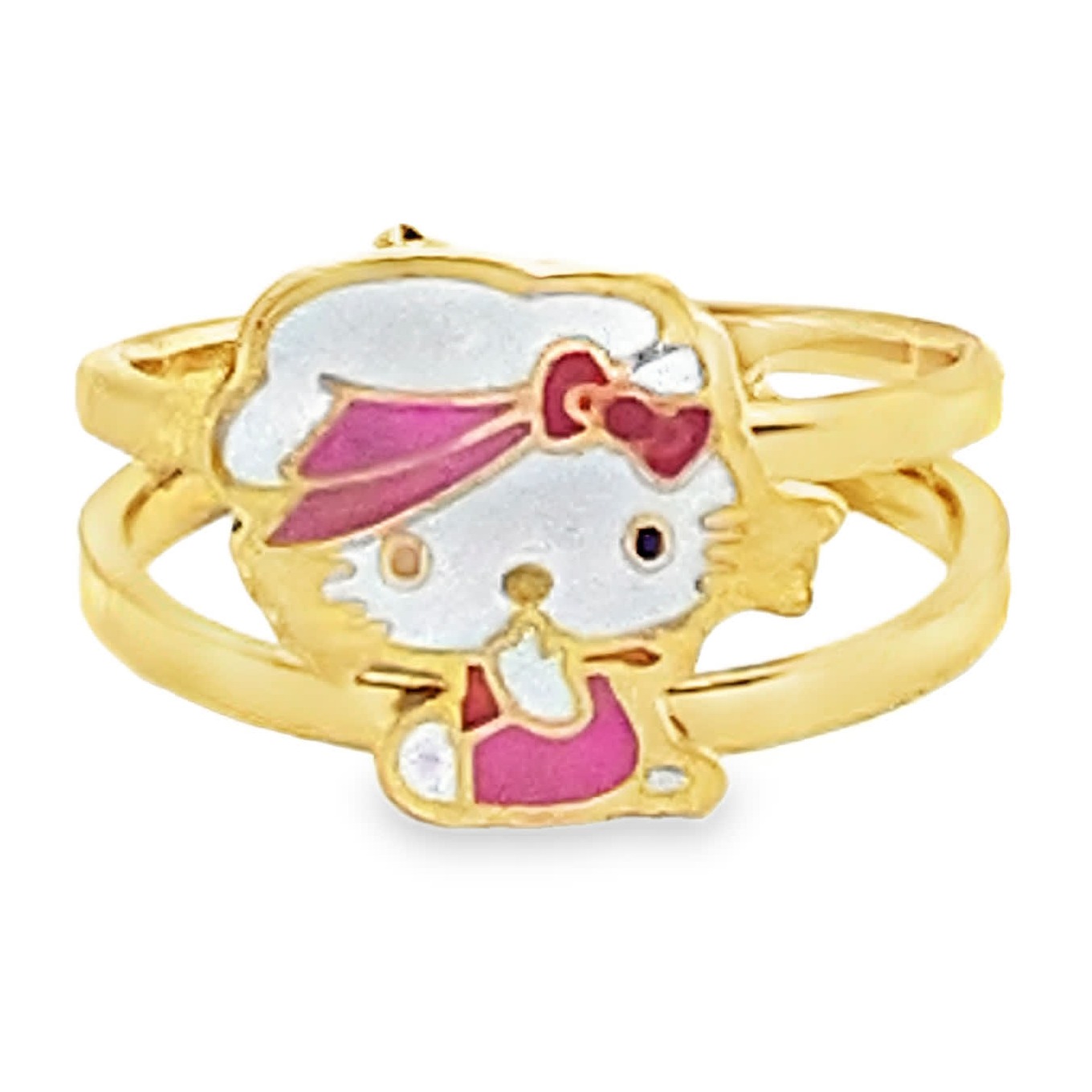 Pierścionek dla dziecka złocony Hello Kitty róż