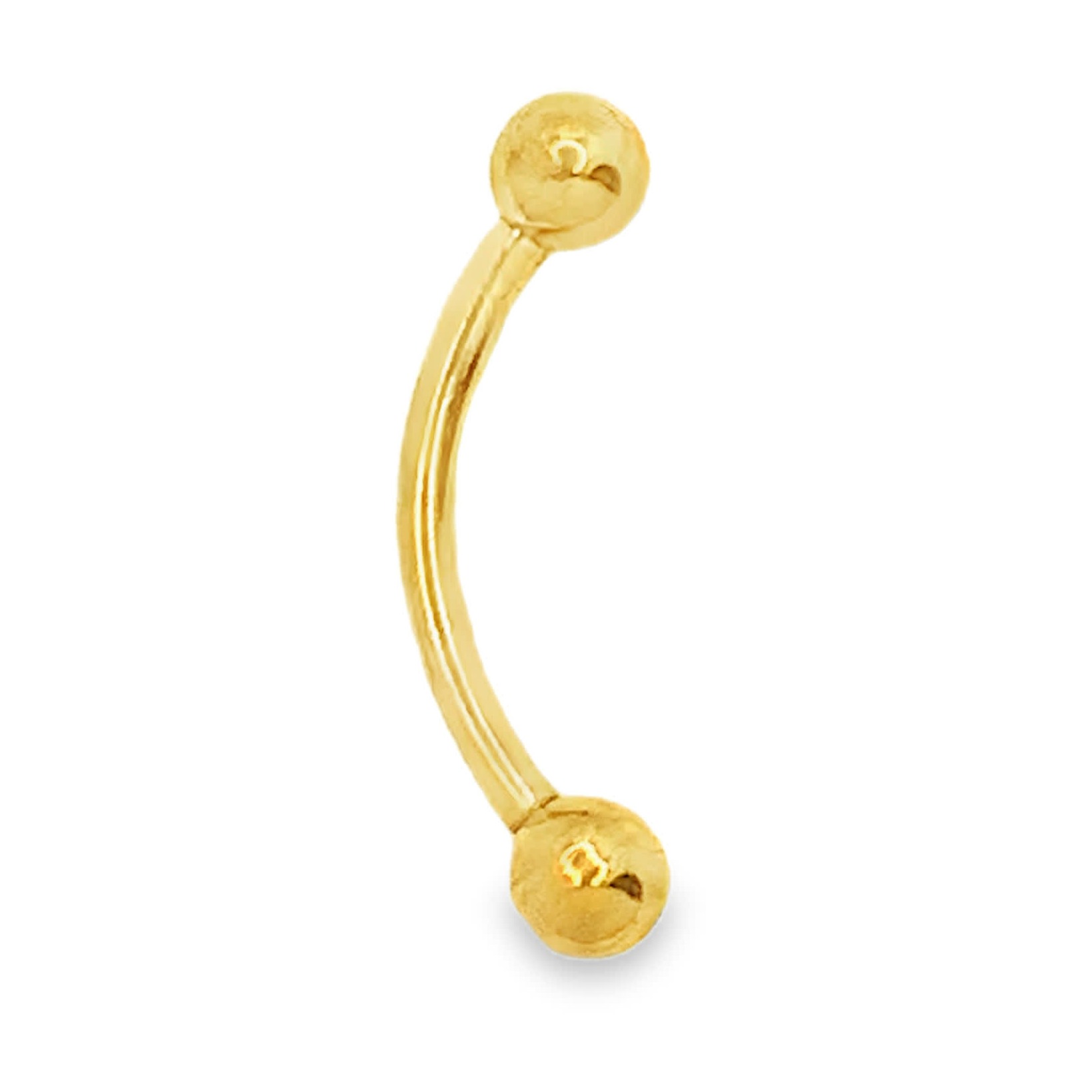 Pozłacany polerowany curved barbell