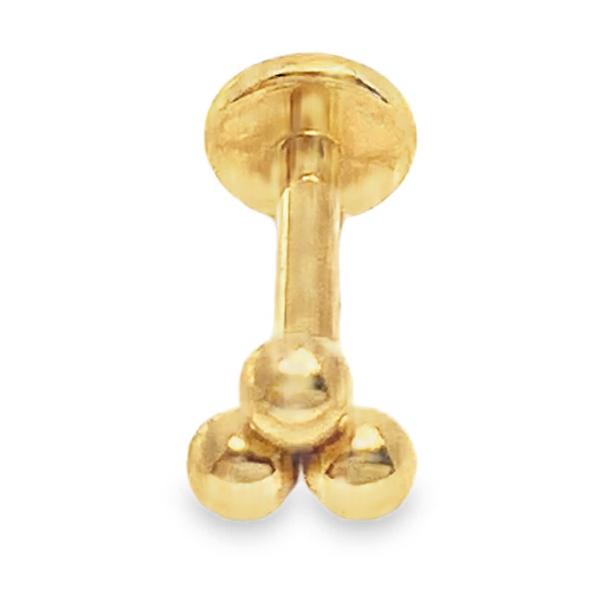 Polerowany pozłacany labret flat-back trinity cluster