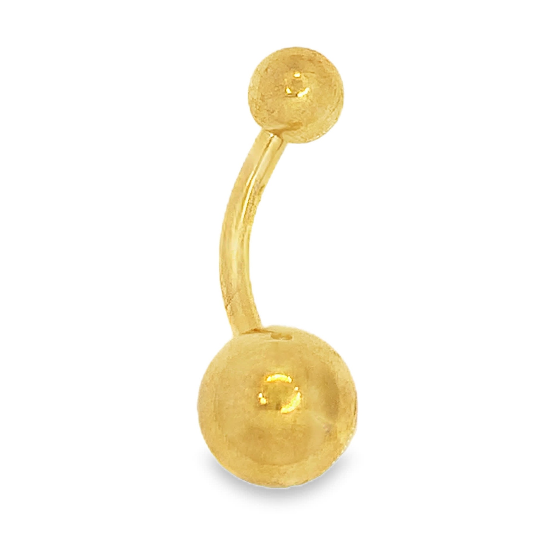 Polerowany pozłacany curved barbell ring do pępka