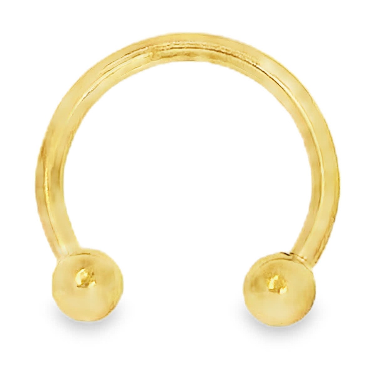 Polerowany pozłacany horseshoe ring circular barbell