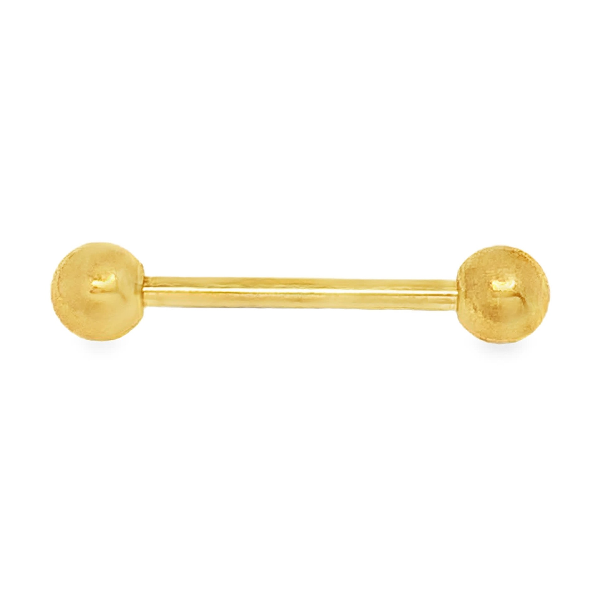 Gładki metaliczny industrial barbell z kulkowymi końcówkami