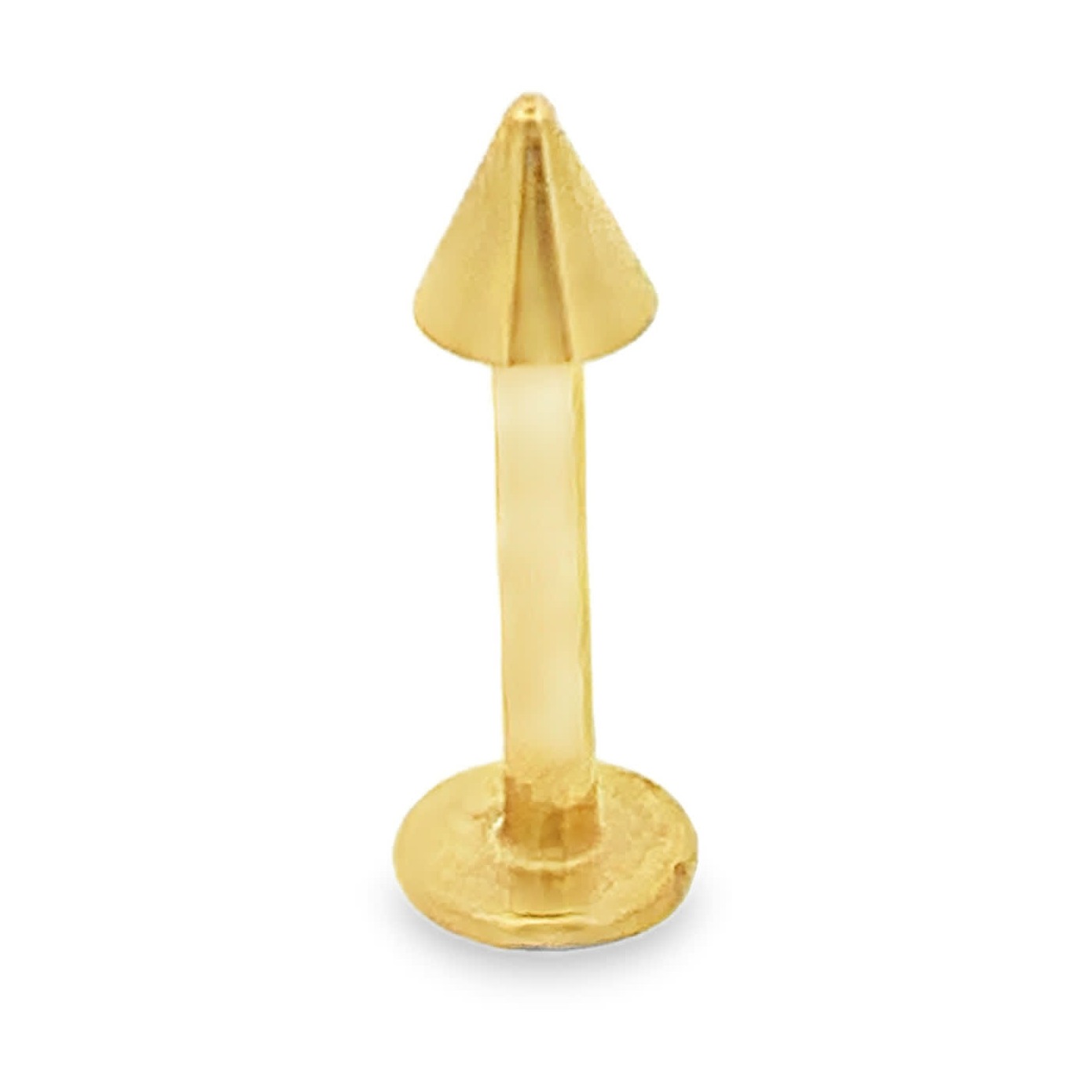 Minimalistyczny pozłacany na żółto labret z kolcem