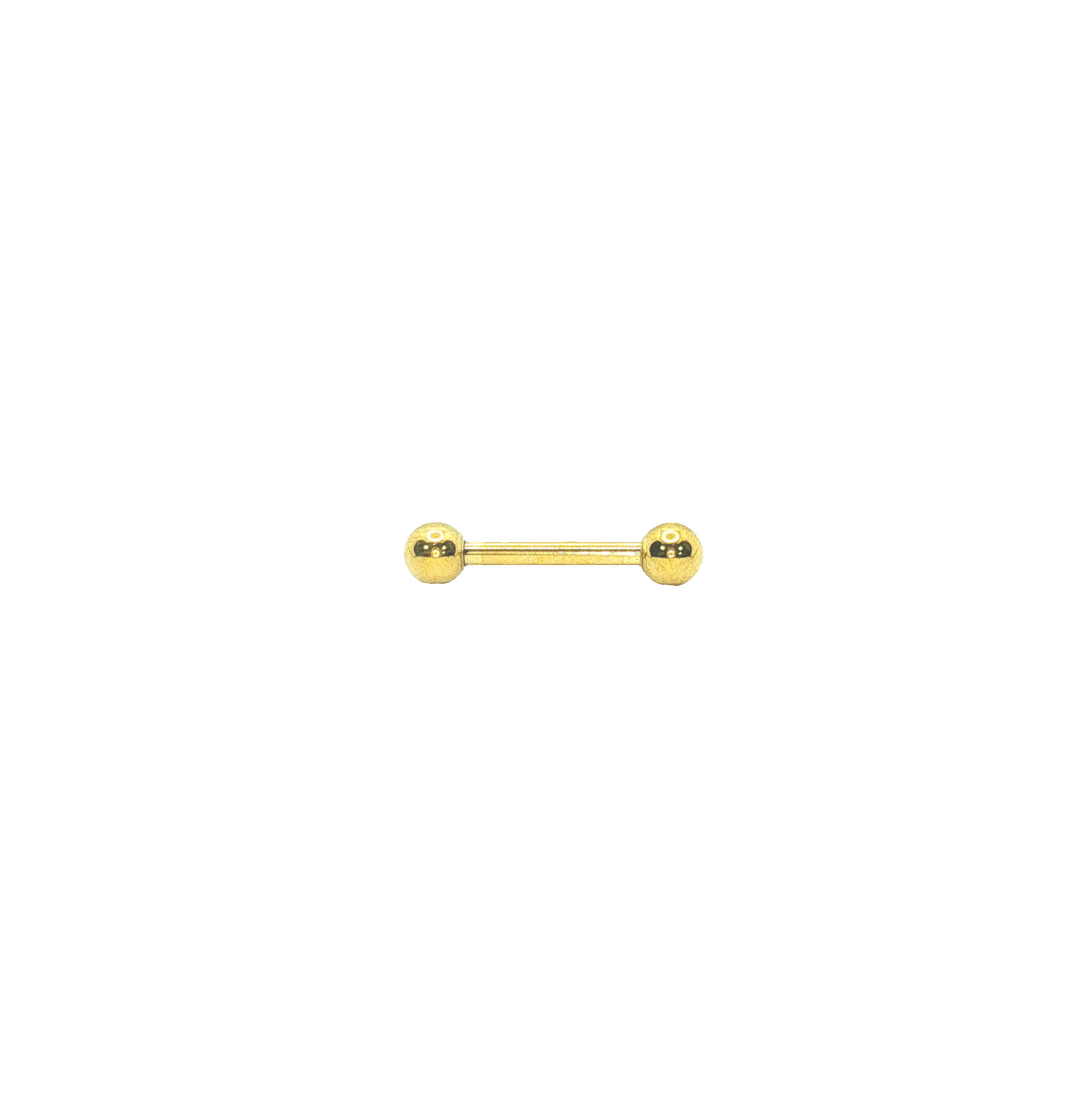 Pozłacany minimalistyczny kolczyk sztyft barbell