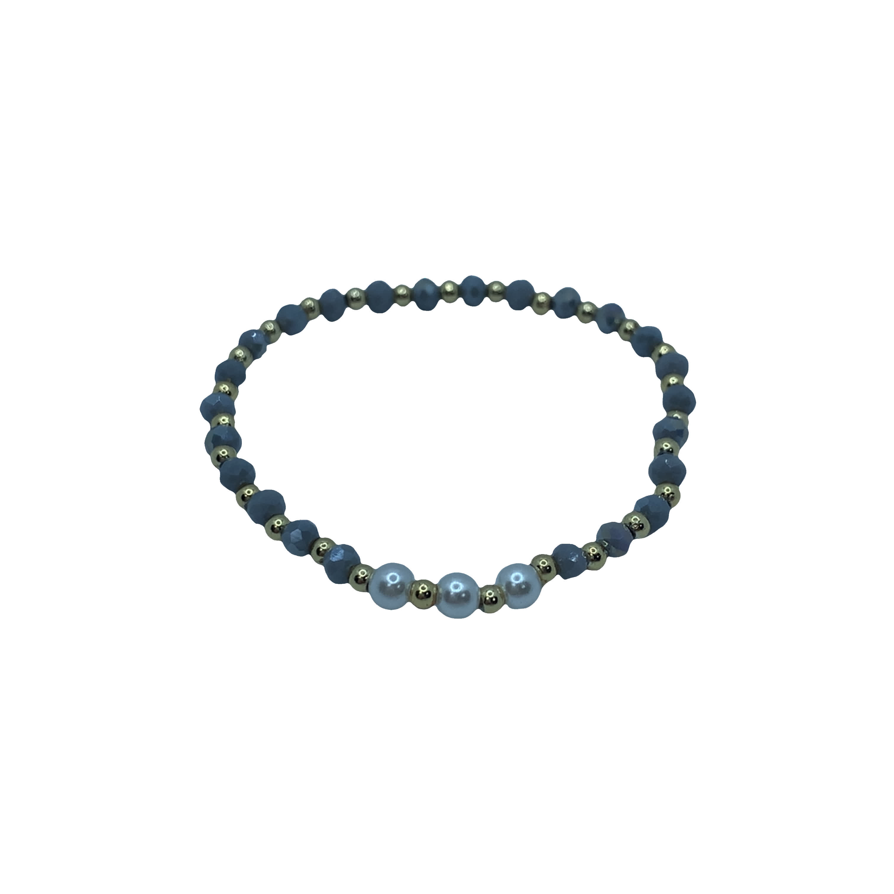 Bransoletka z pereł i złoconych koralików