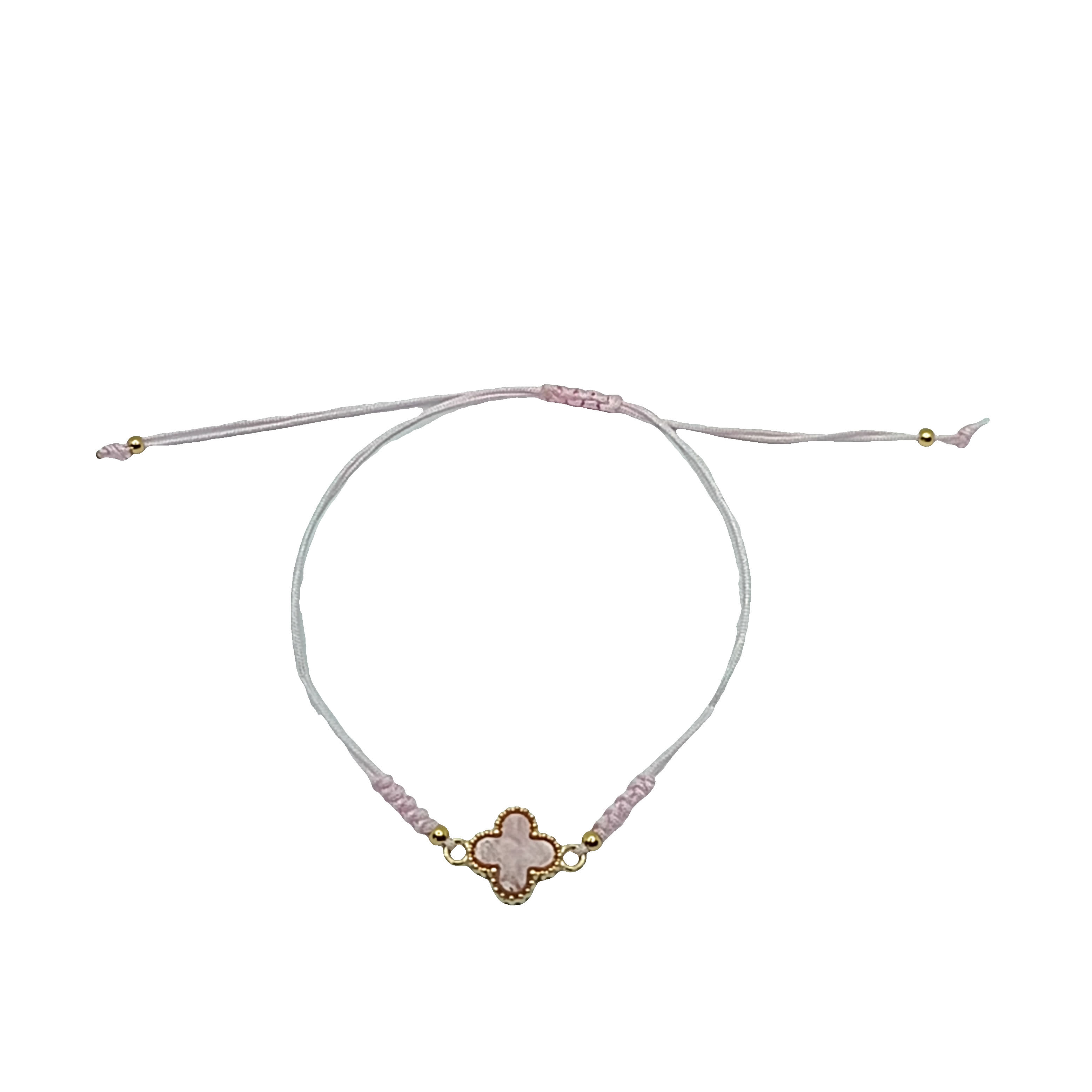 Bransoletka z Okrągłym Kaboszonem Kwarcowym Różowym