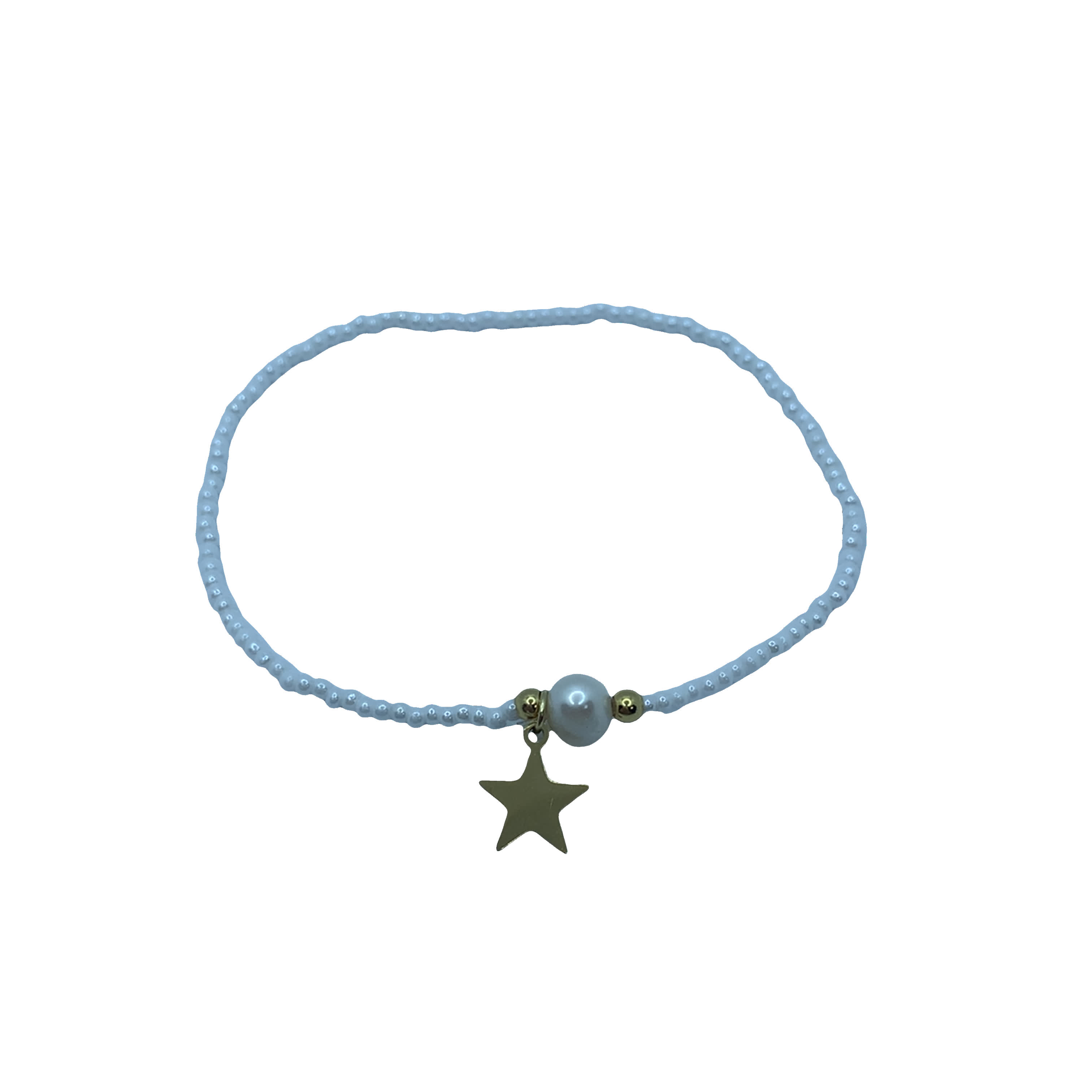 Bransoletka z koralików z okrągłą perłą kaboszonową