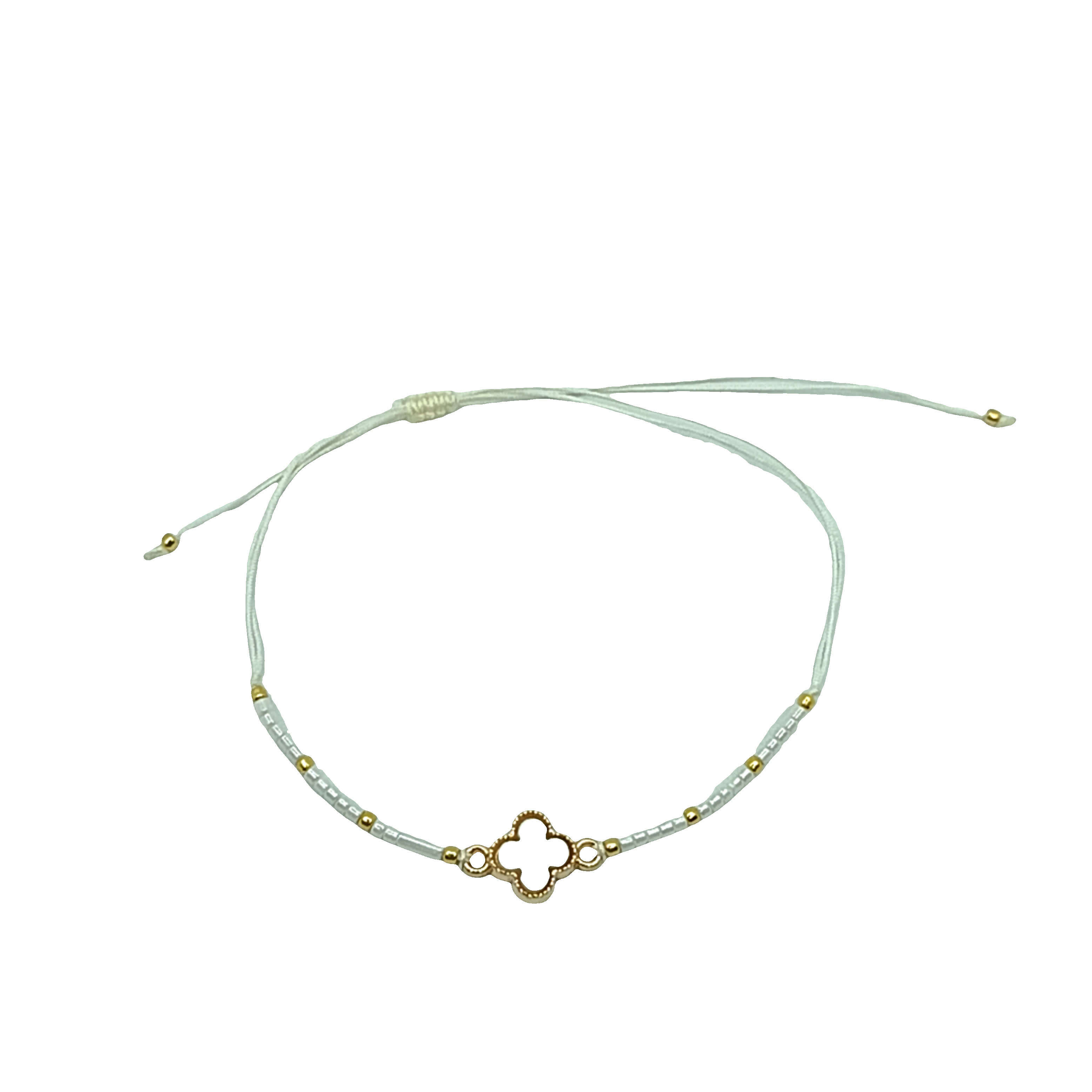 Regulowana bransoletka z koralików Clover Charm