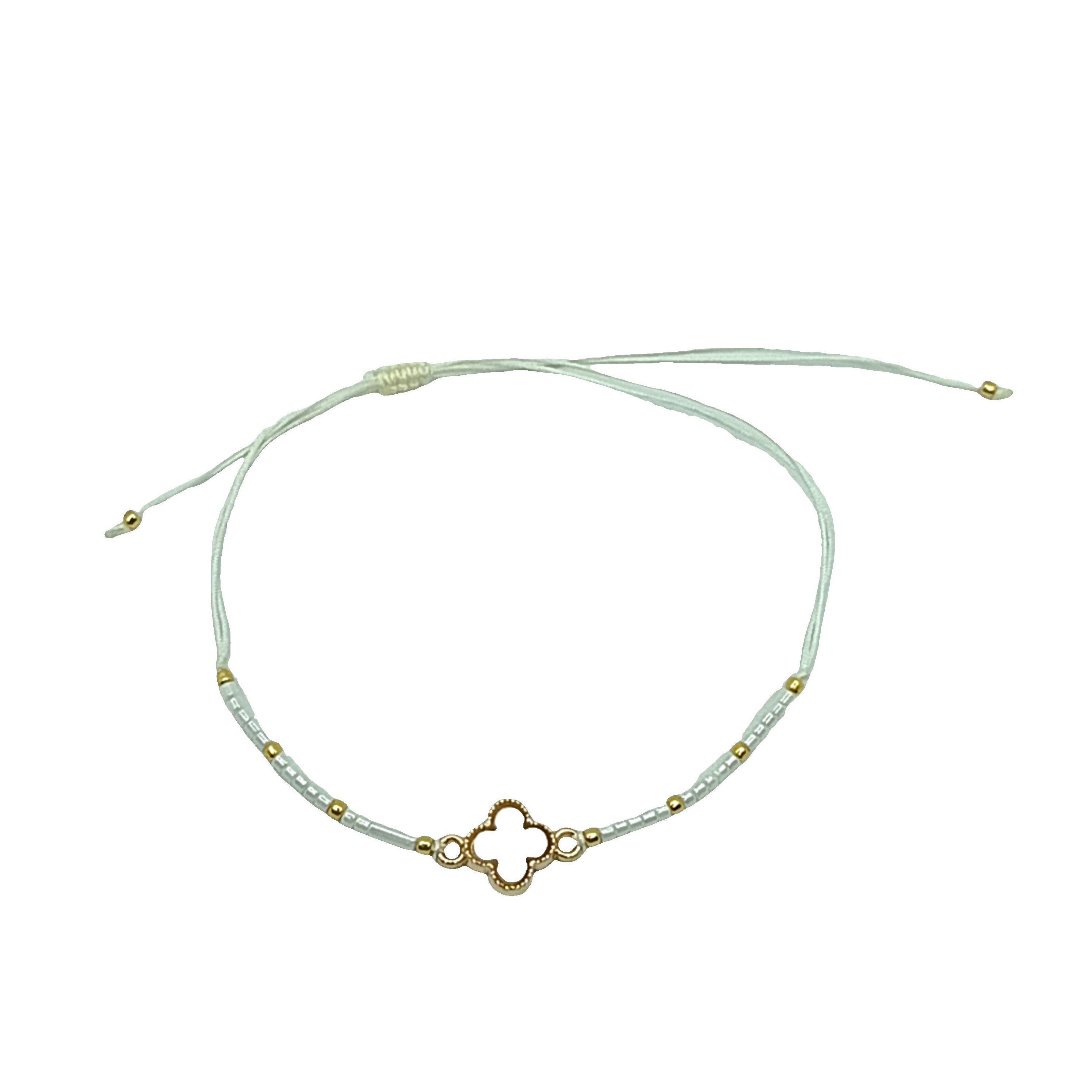 Regulowana bransoletka z koralików Clover Charm