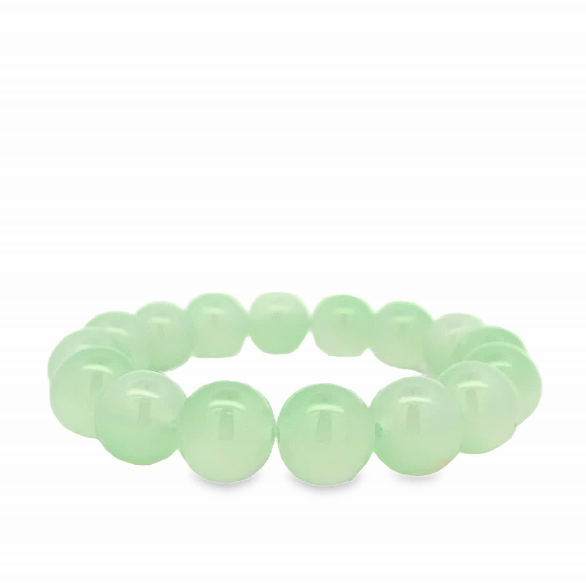 Bransoletka z gładkich jasnozielonych koralików
