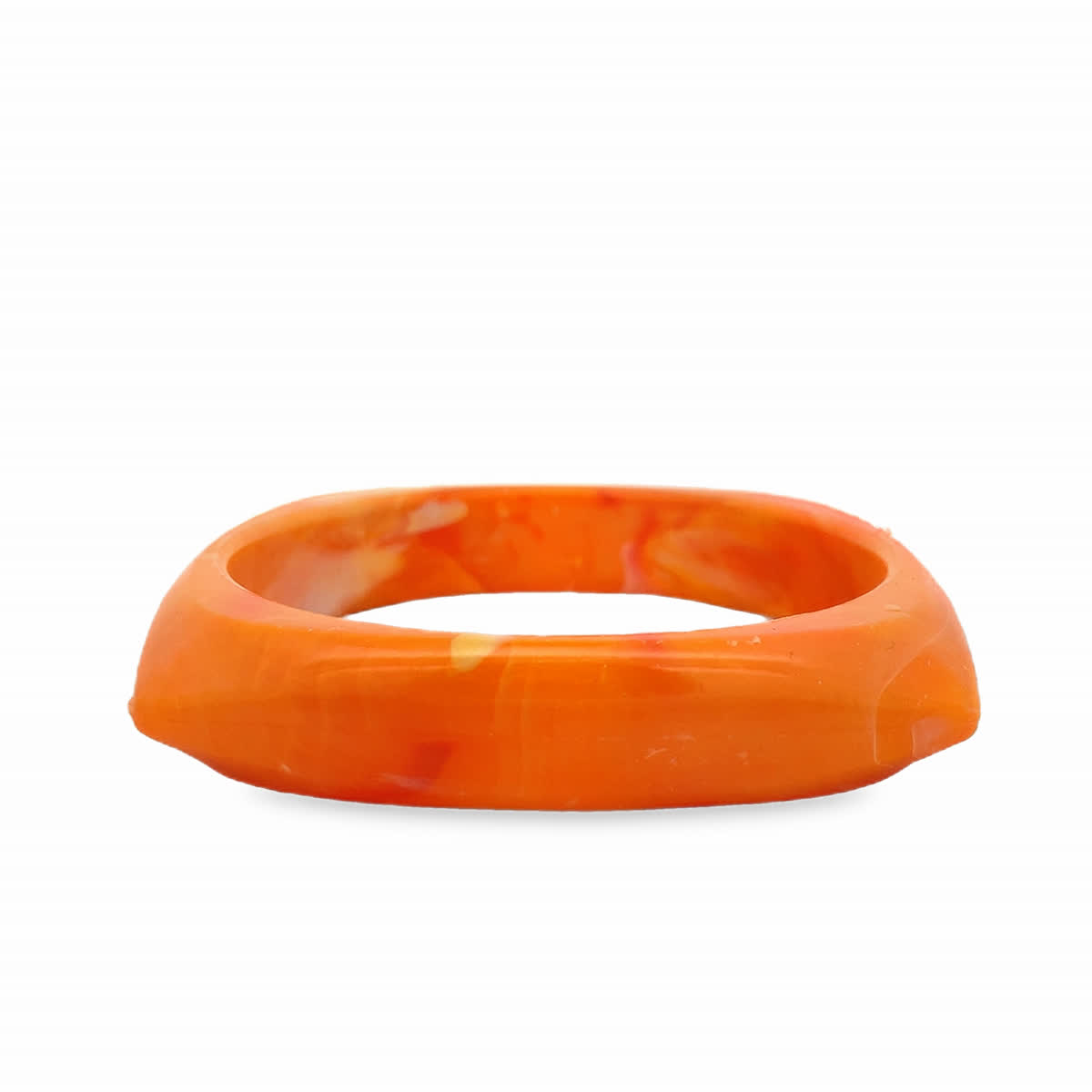 Kwadratowa bransoletka bangle w pomarańczowym kolorze