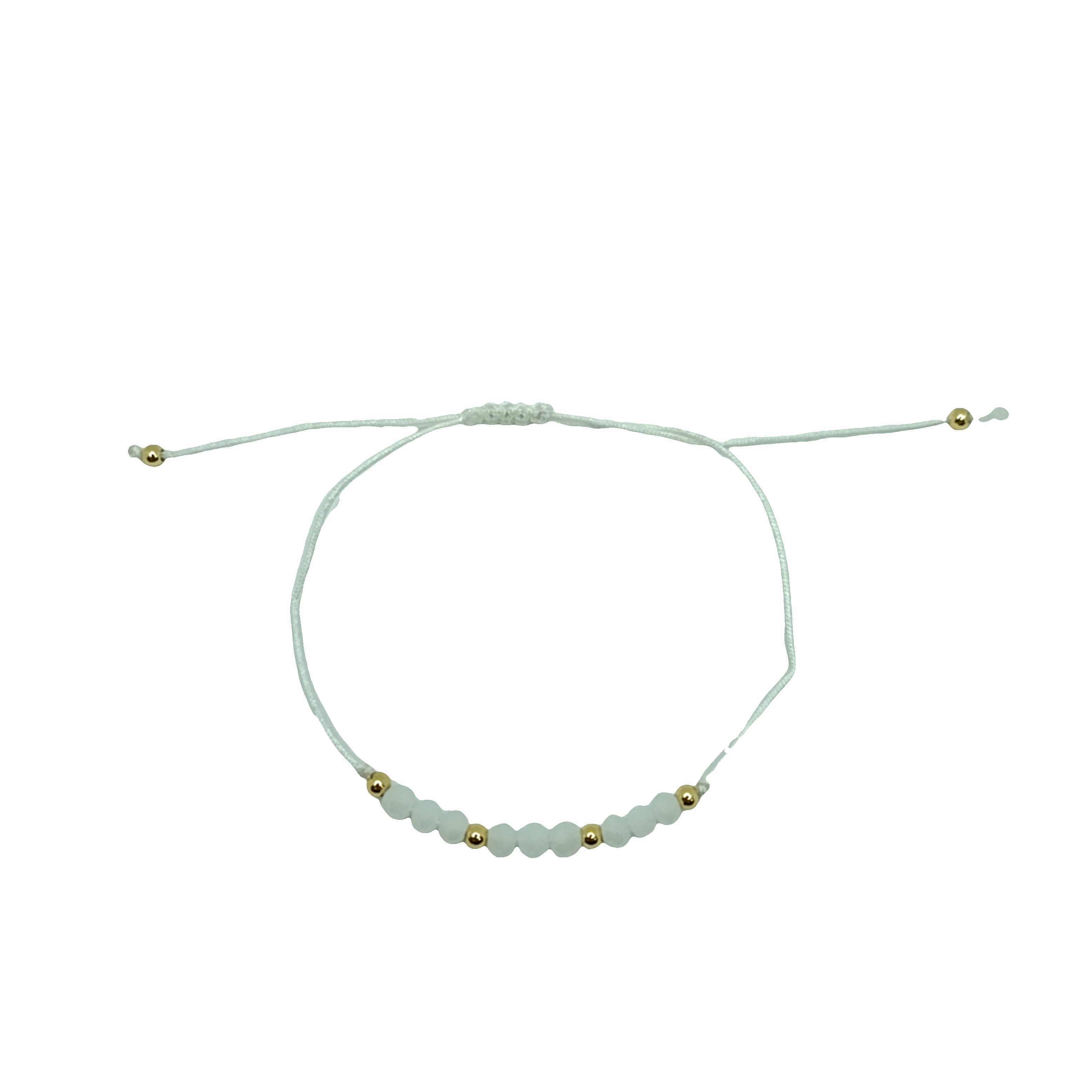 Bransoletka z koralików kwarcowych ze złocistymi akcentami