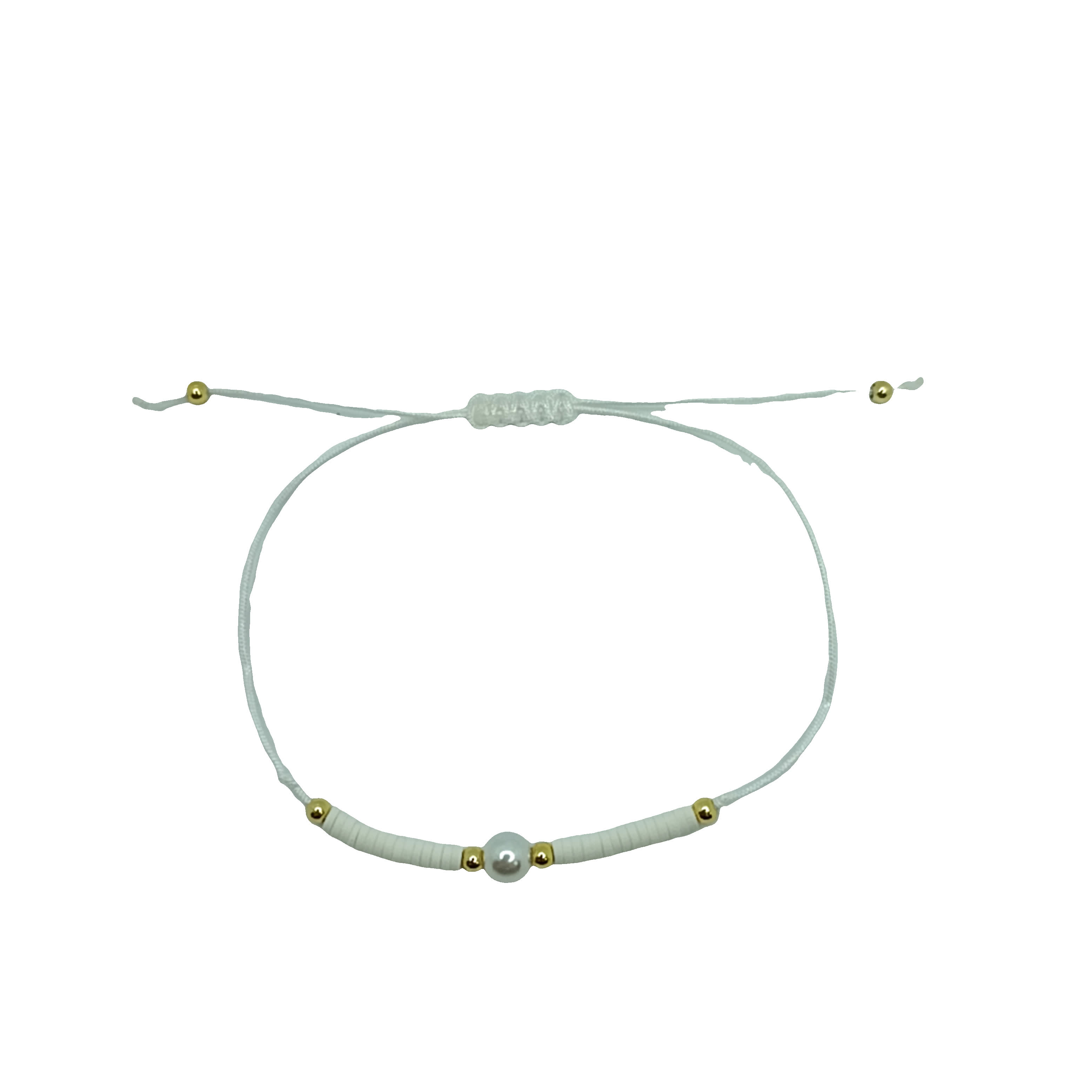 Bransoletka z koralików z perłą o okrągłym szlifie kaboszonowym