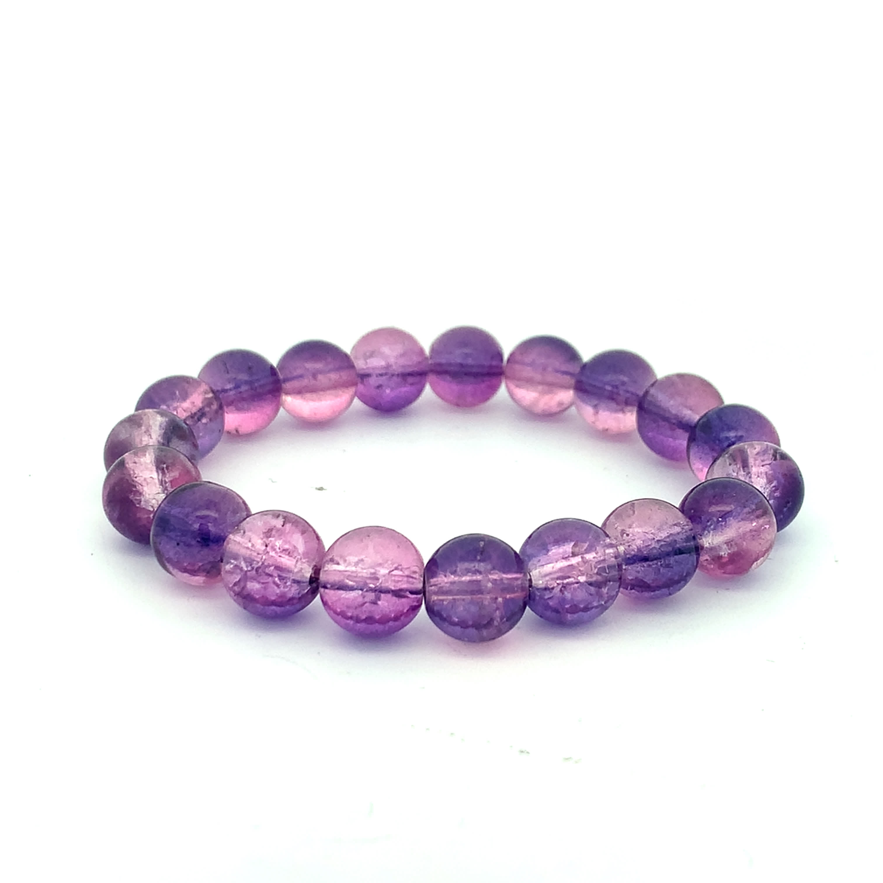 Bransoletka z koralików z ametystu w szlifie kaboszonowym