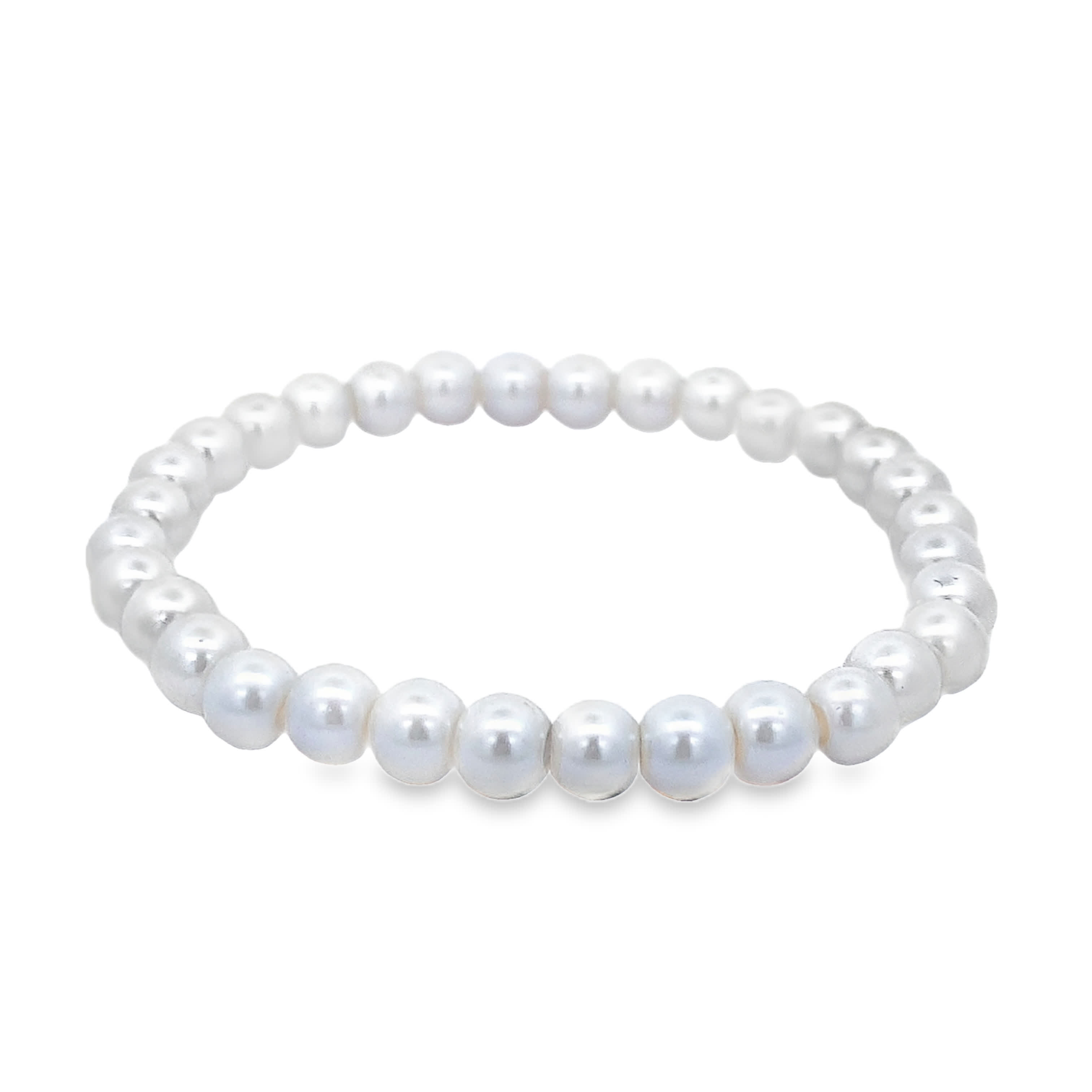 Bransoletka z okrągłych koralików z perłami świecącymi