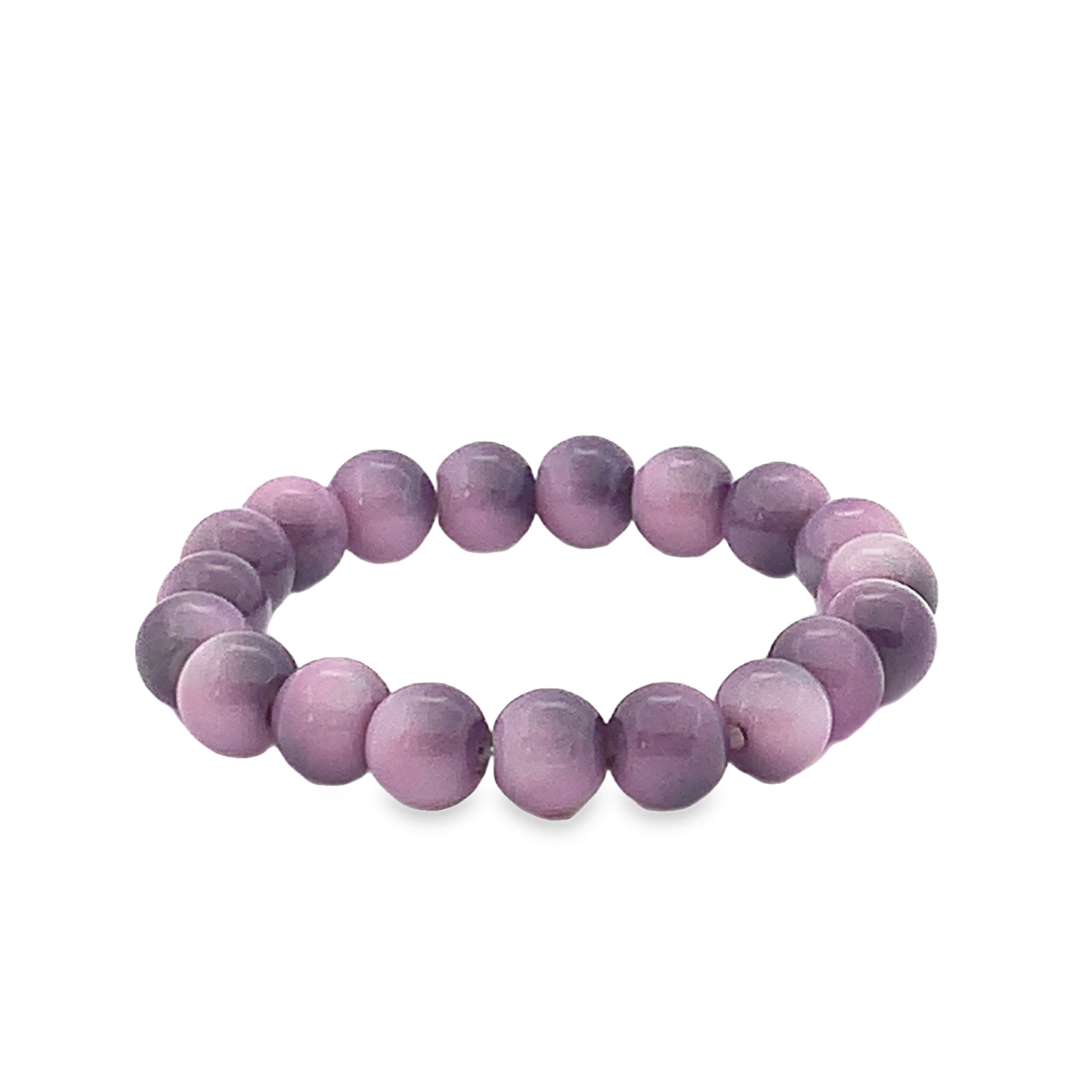 Bransoletka z okrągłych koralików ametystowych