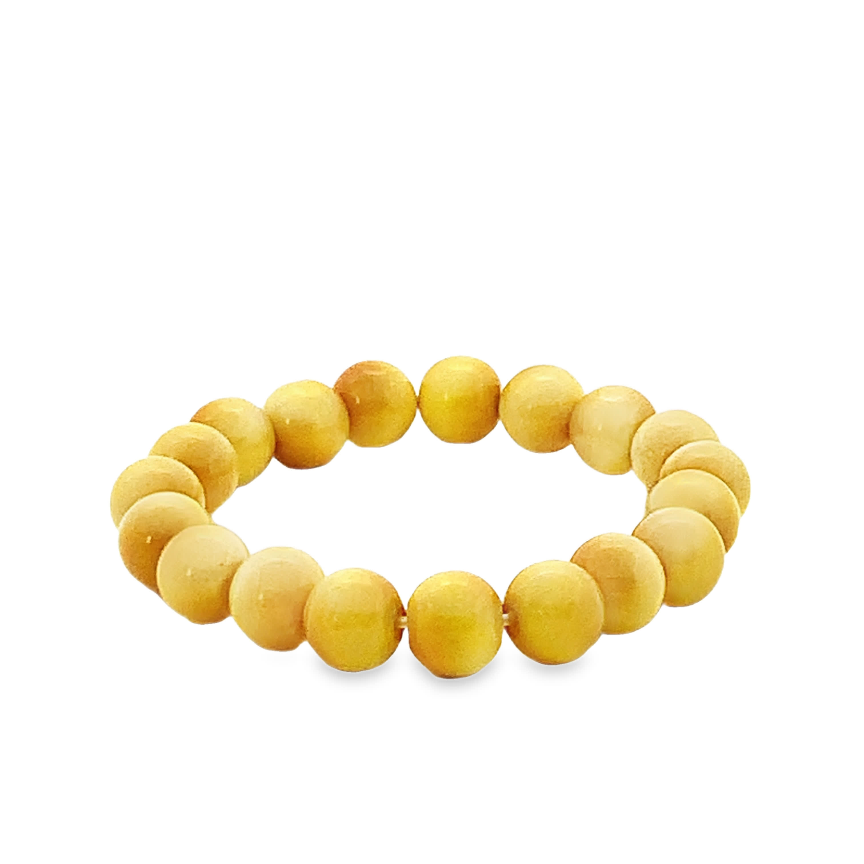 Elegancka bransoletka z koralików z żółtego bursztynu