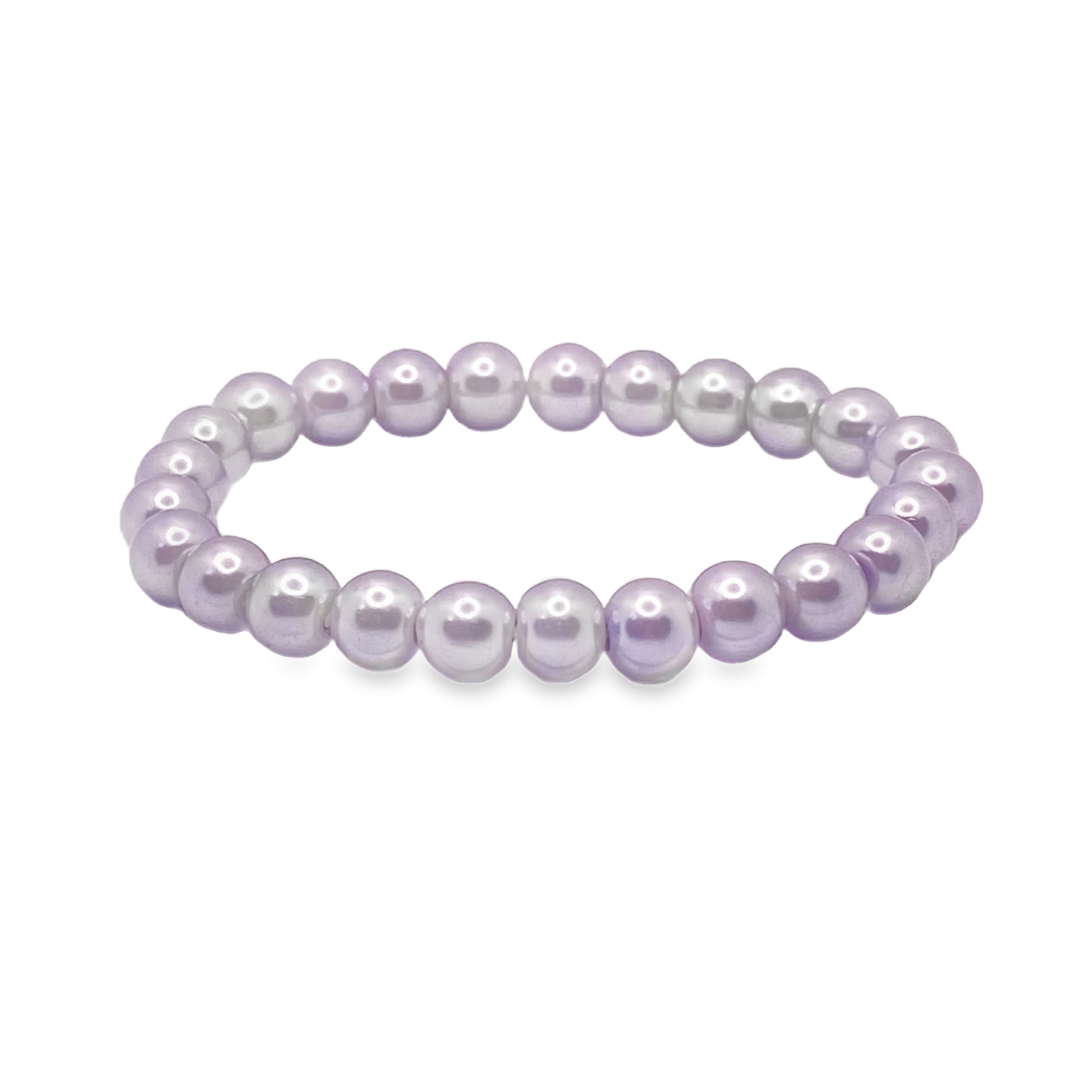 Bransoletka z okrągłych koralików z fioletowych pereł