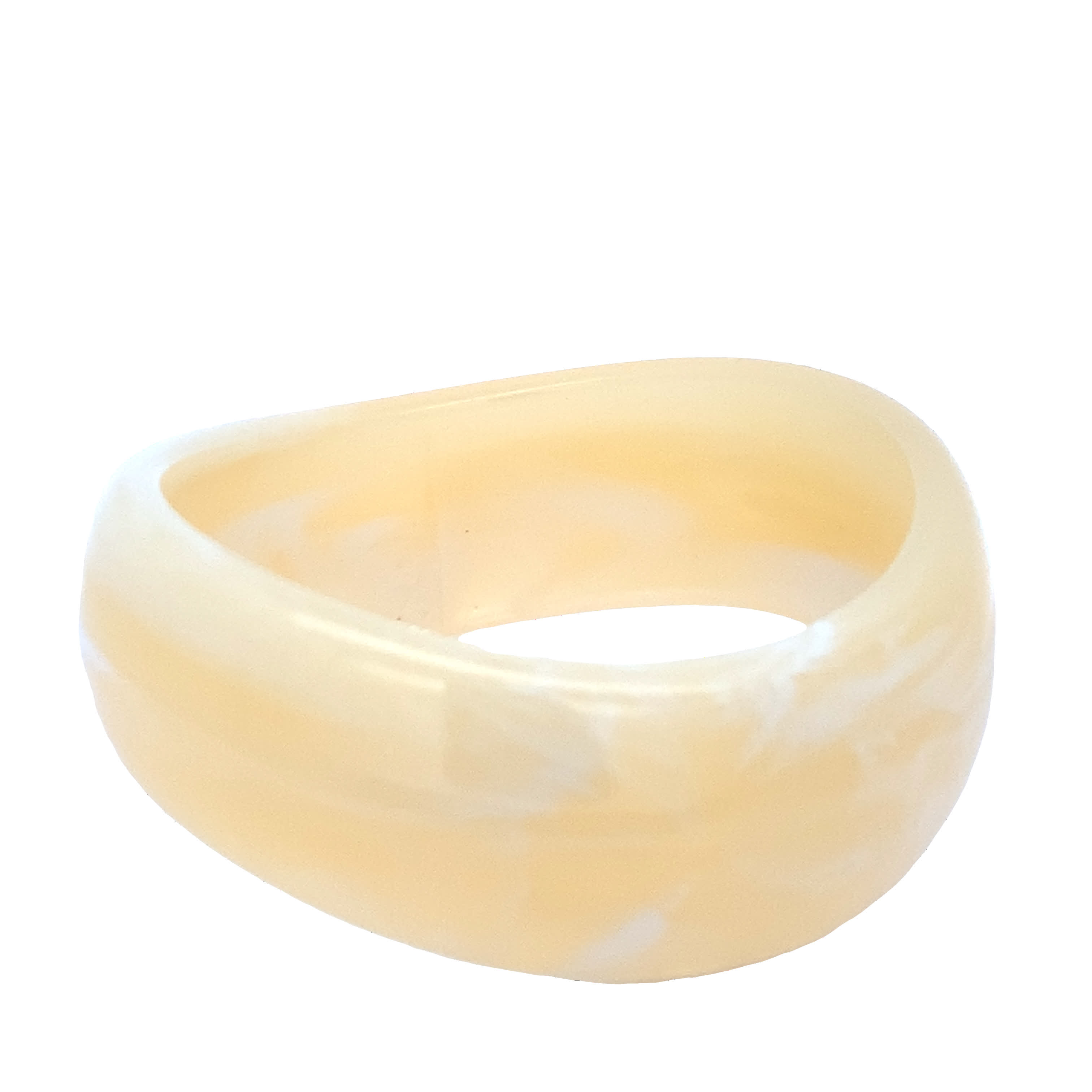 Elegancka bransoletka bez metalu w kremowo-żółtym odcieniu