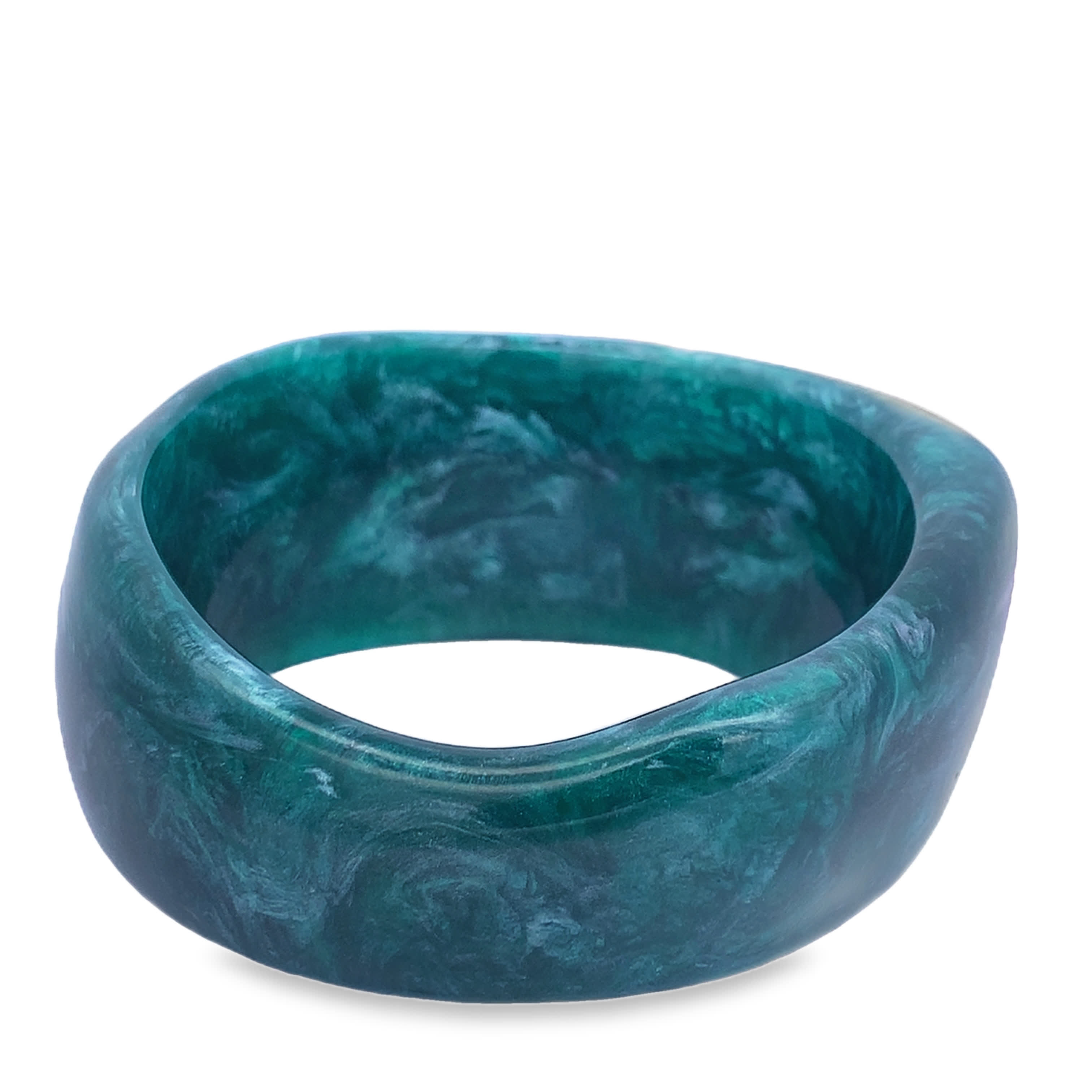 Bransoletka z kwadratowym marmurkowym szmaragdem