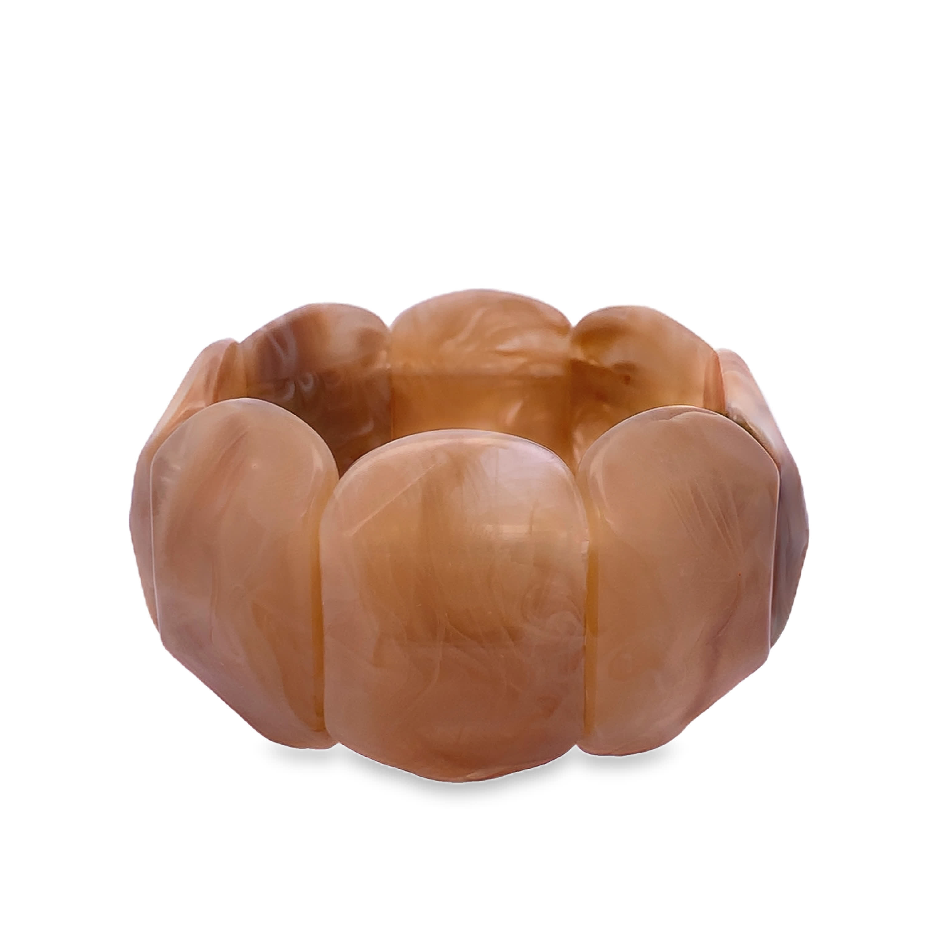 Bransoletka z koralików w kolorze bursztynu kaboszonowego