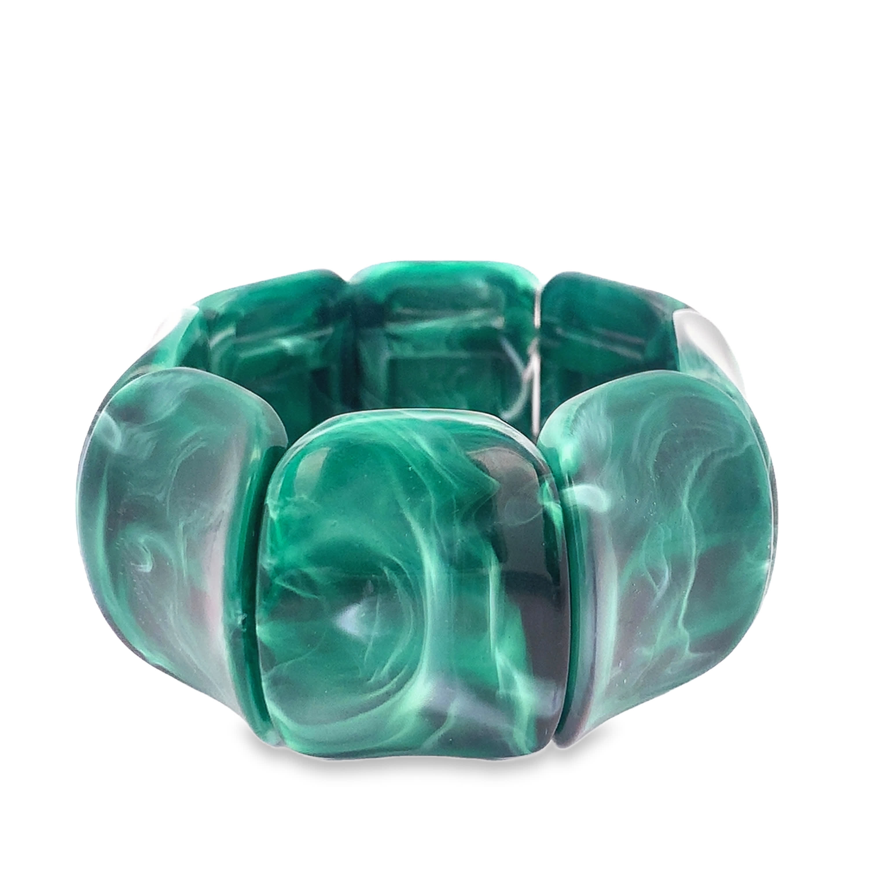 Bransoletka z koralików malachitowych