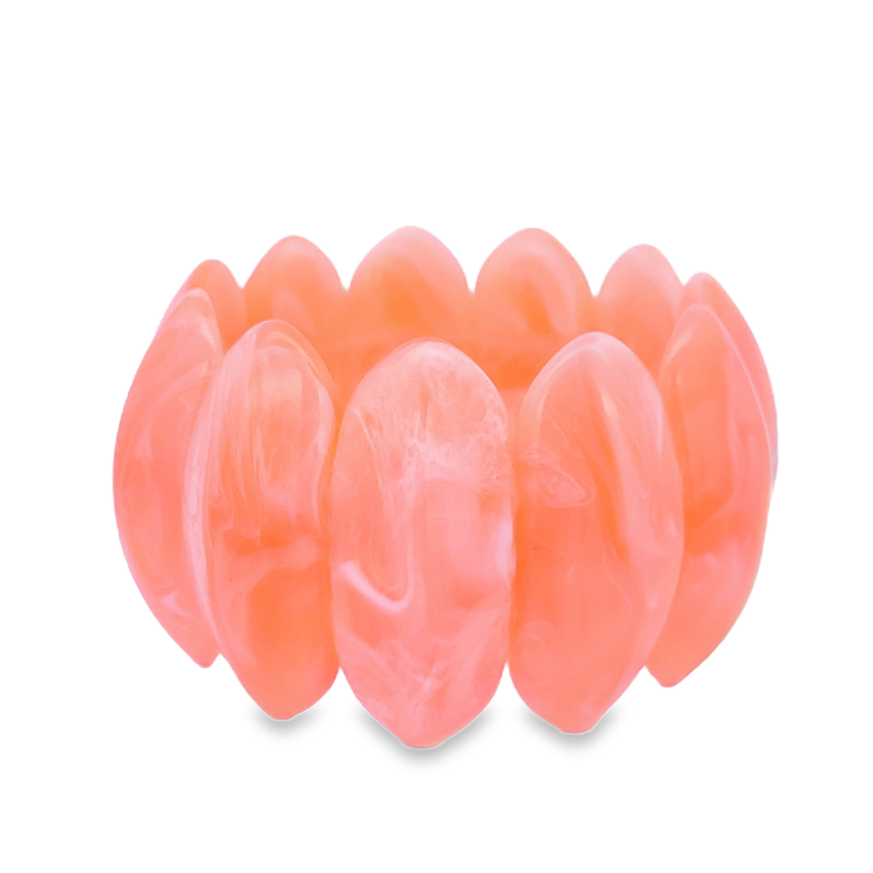 Bransoletka z koralików z czerwonego korala z owalnymi kaboszonami