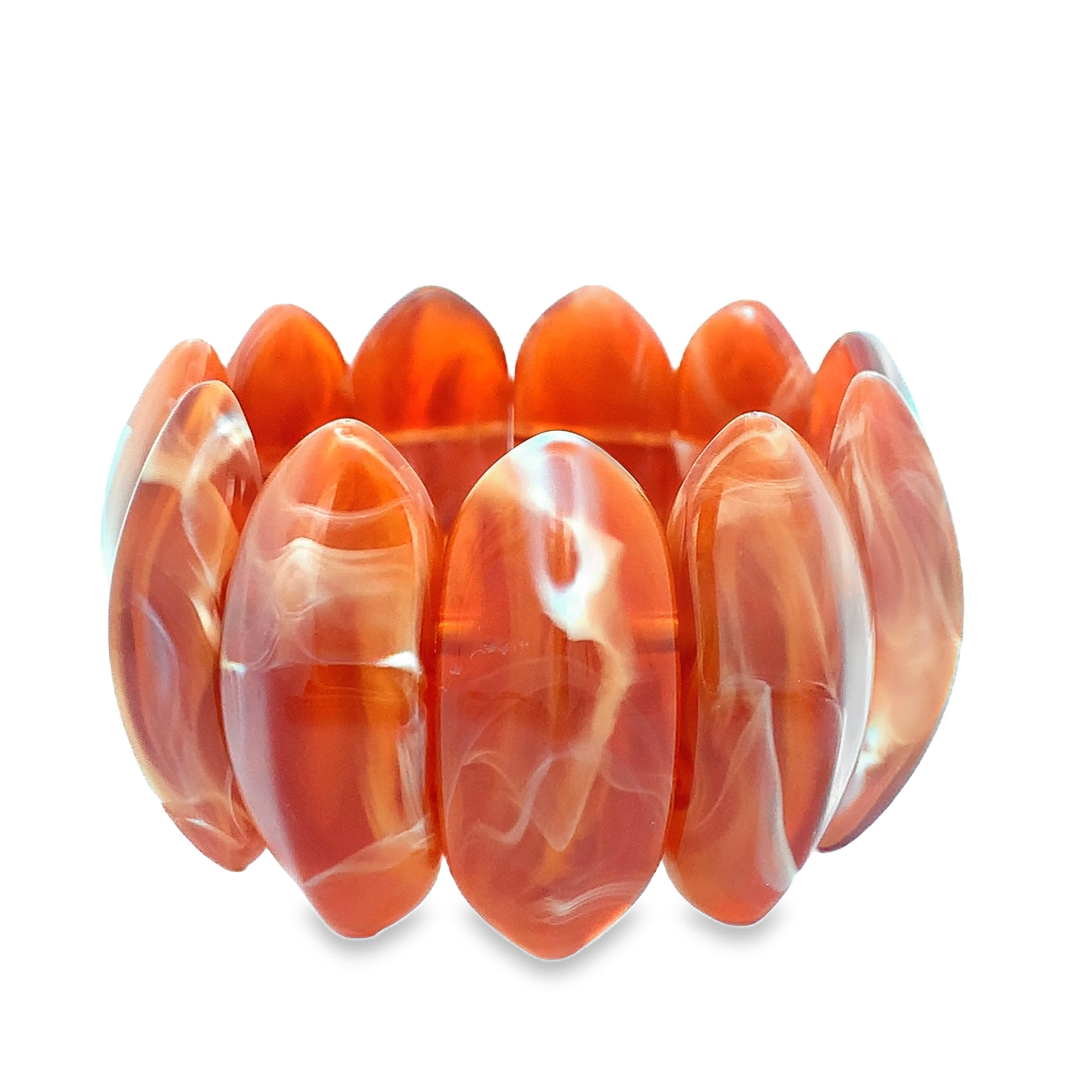 Bransoletka z koralików w kolorze pomarańczowo-czerwonego agatu