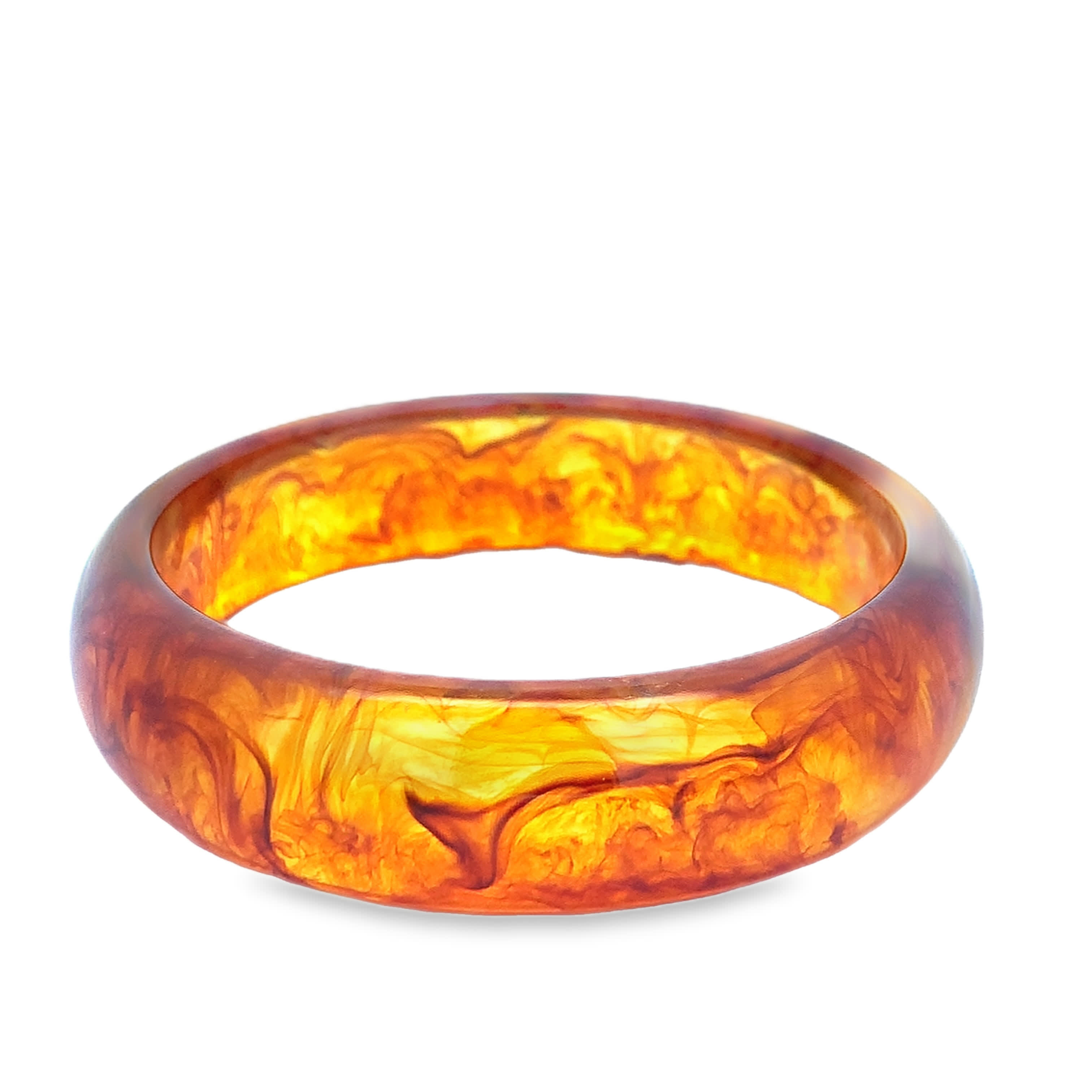 Pomarańczowa bursztynowa bransoletka kaboszonowa