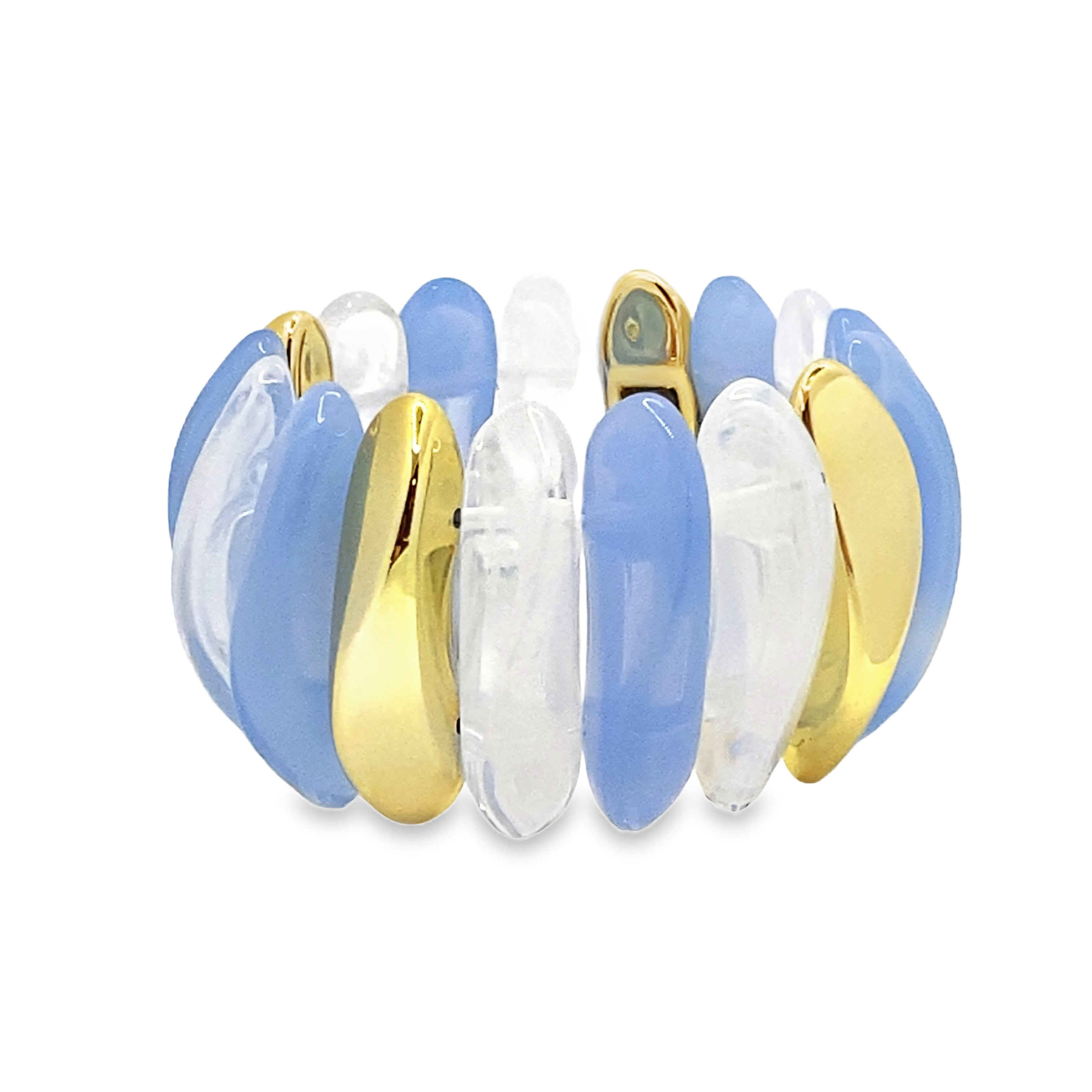 Nowoczesna bransoletka z koralików i złoconych akcentów