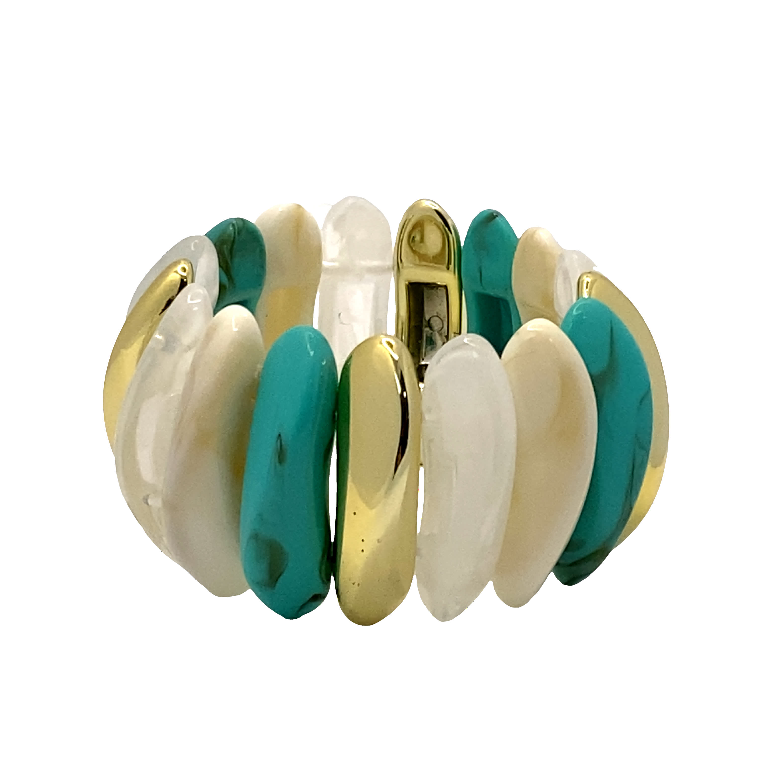 Bransoletka z koralików w kolorze turkusowym i niebiesko-zielonym