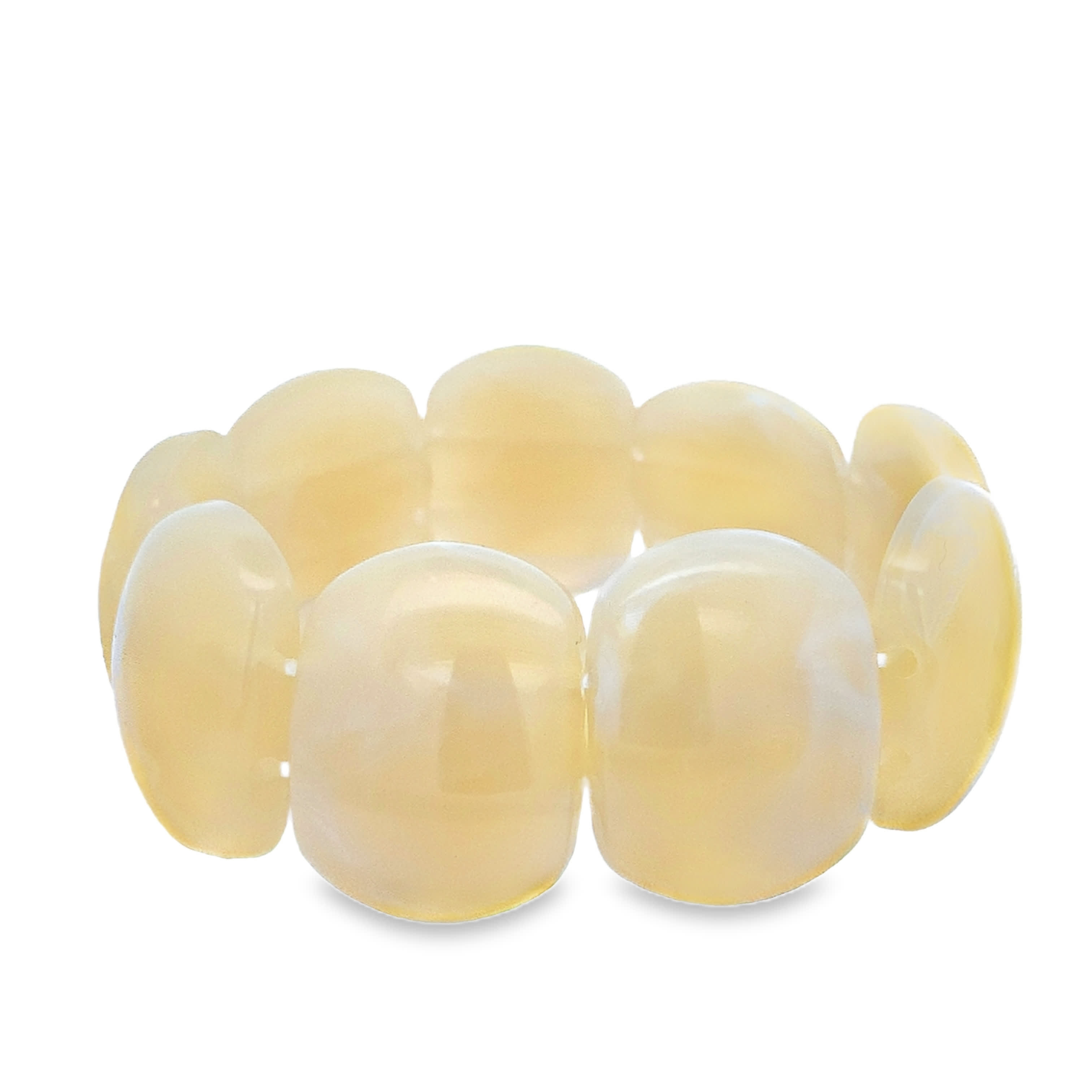 Elegancka bransoletka z koralików z błyszczącymi żółtymi perłami